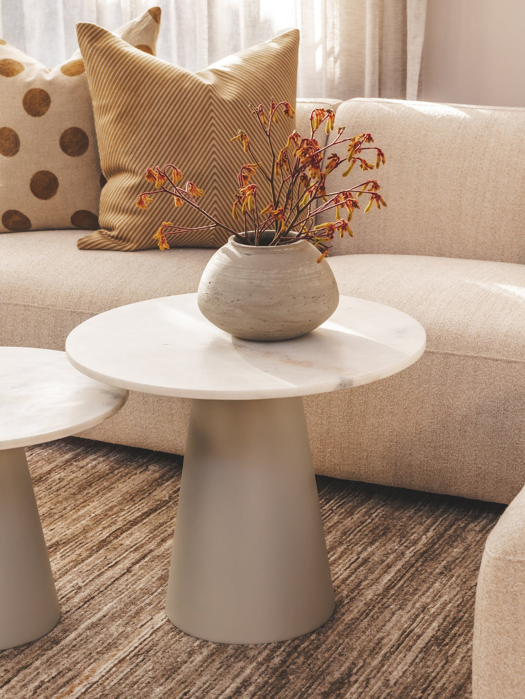 Table d'appoint moderne en marbre pour salon