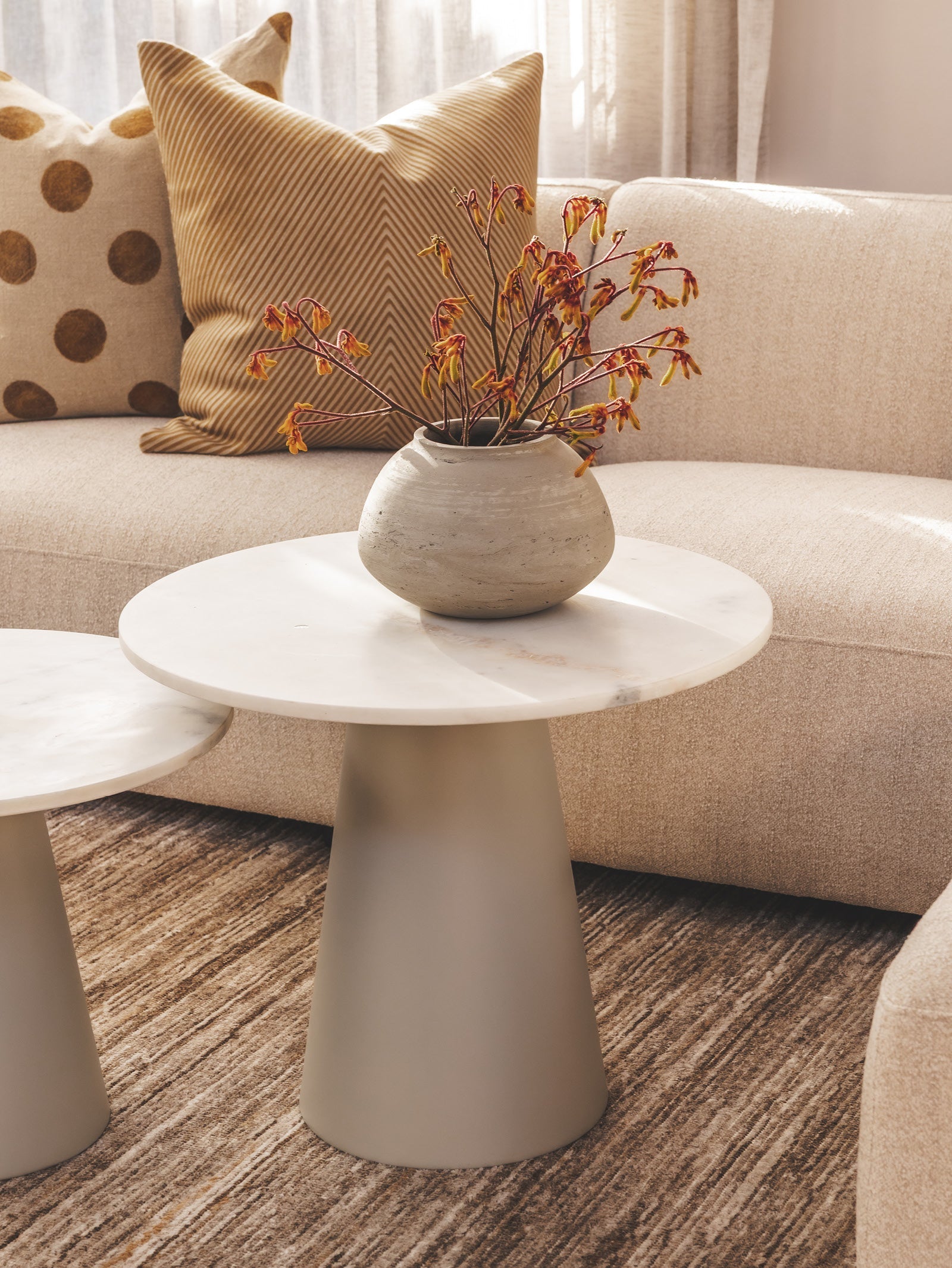 Table d'appoint moderne en marbre pour salon