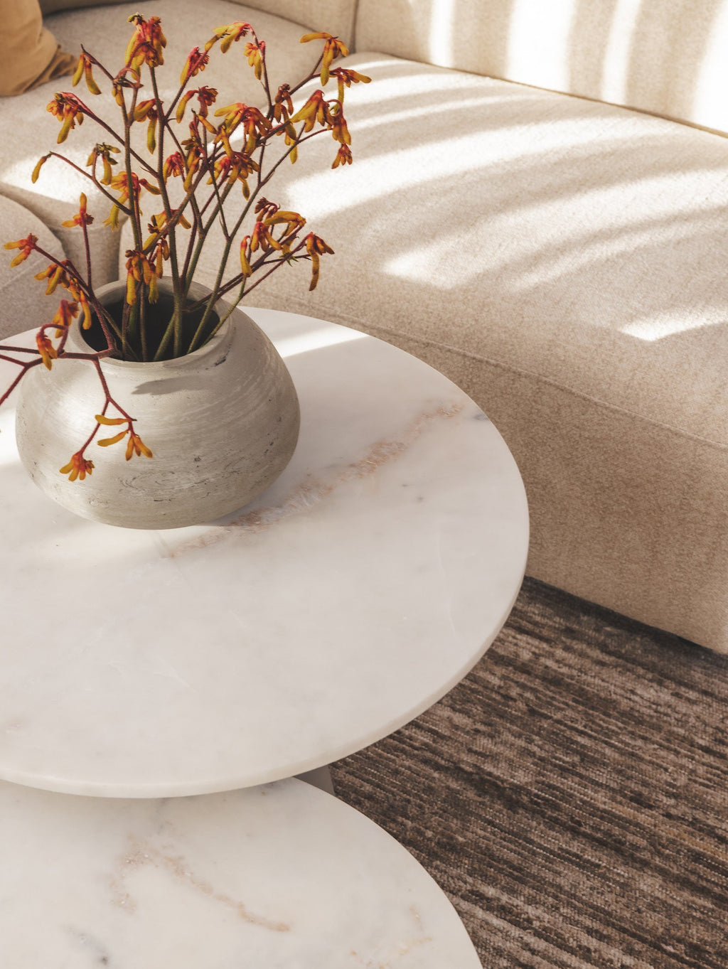 Table d'appoint moderne en marbre pour salon