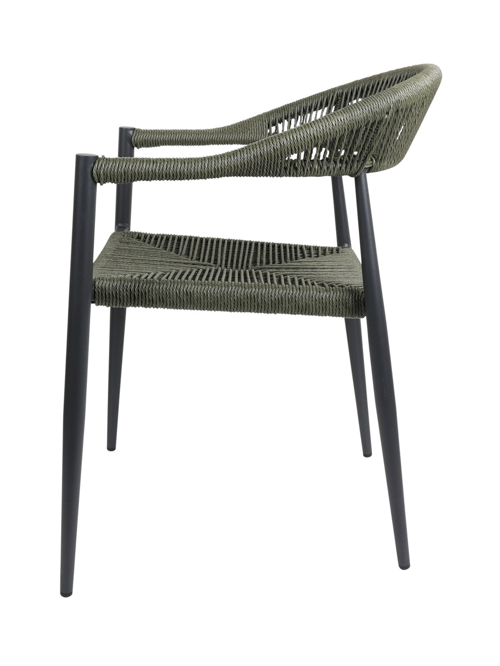 Chaise en aluminium avec dossier incurvé et empilable pour terrasse