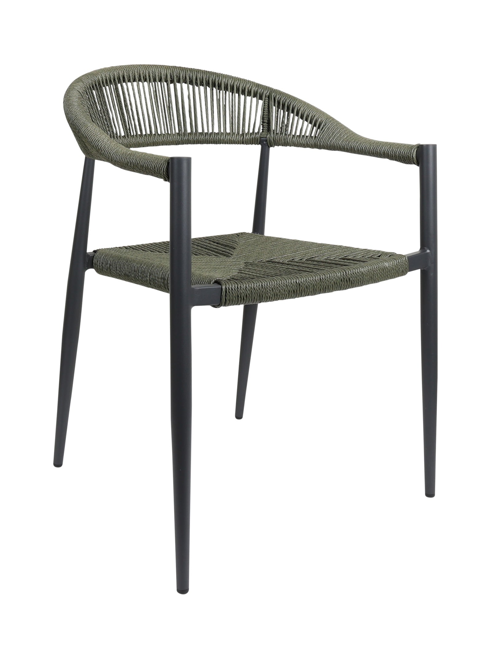 Chaise en aluminium avec dossier incurvé et empilable pour terrasse