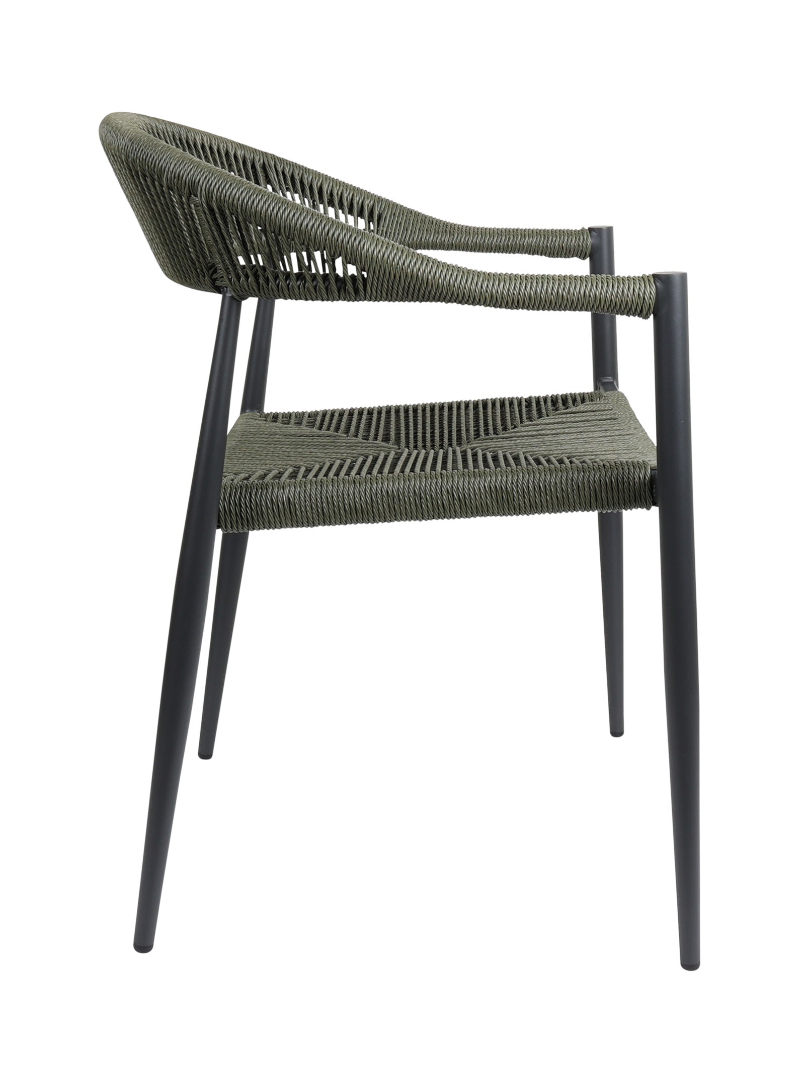Chaise en aluminium à dossier incurvé pour terrasse