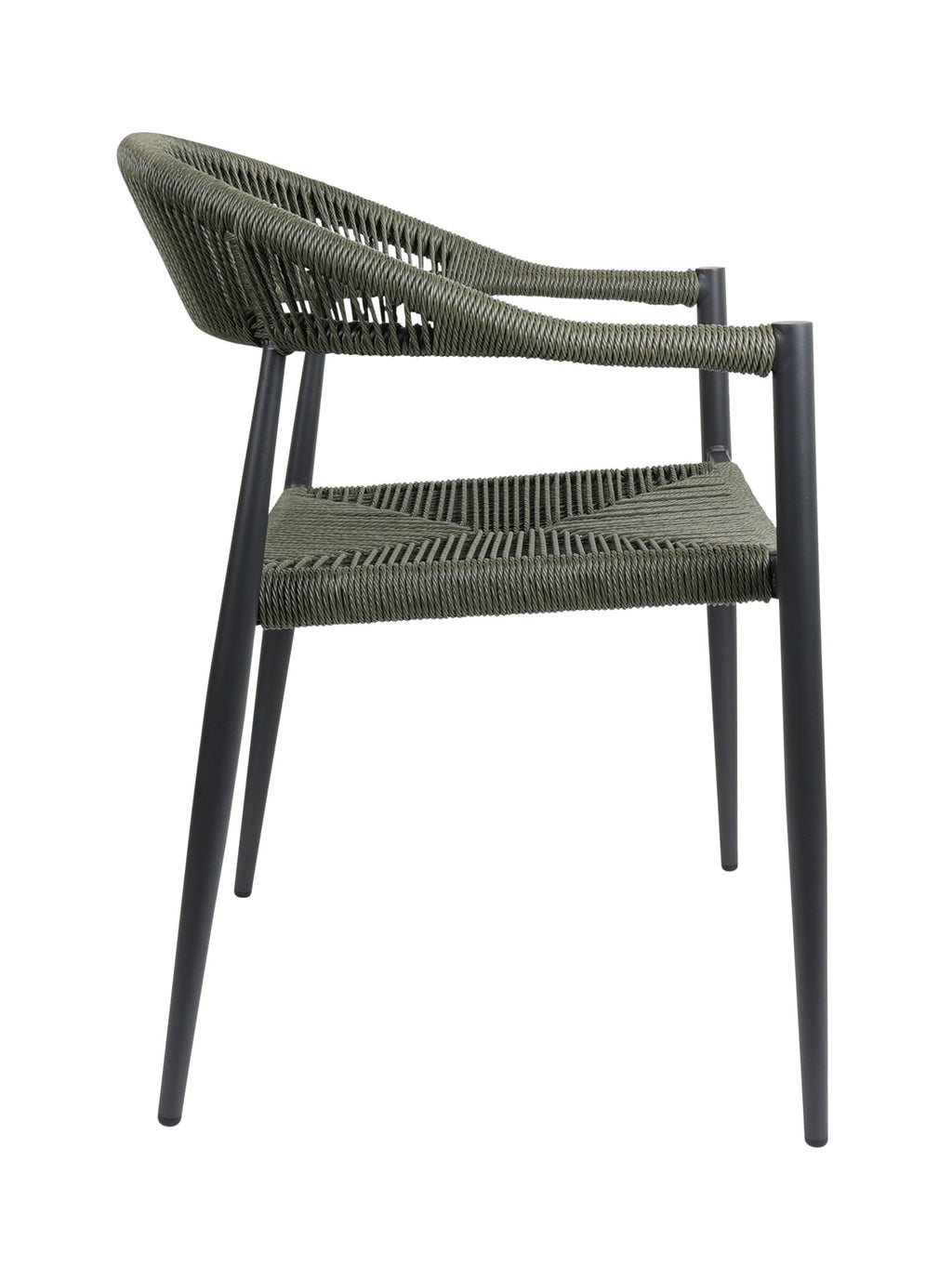 Chaise en aluminium avec dossier incurvé et empilable pour terrasse