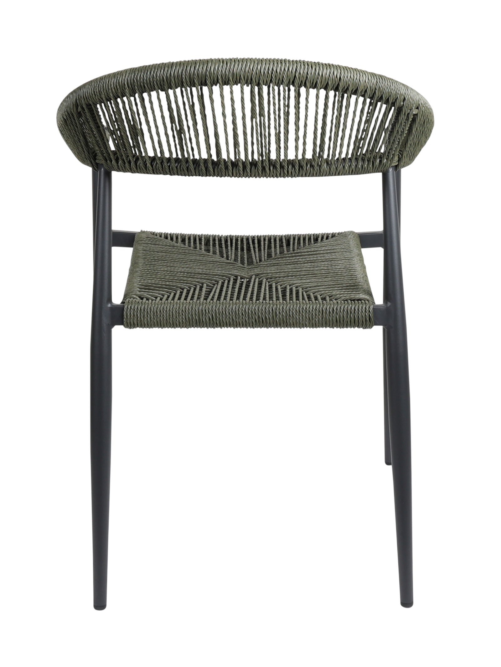 Chaise en aluminium avec dossier incurvé et empilable pour terrasse