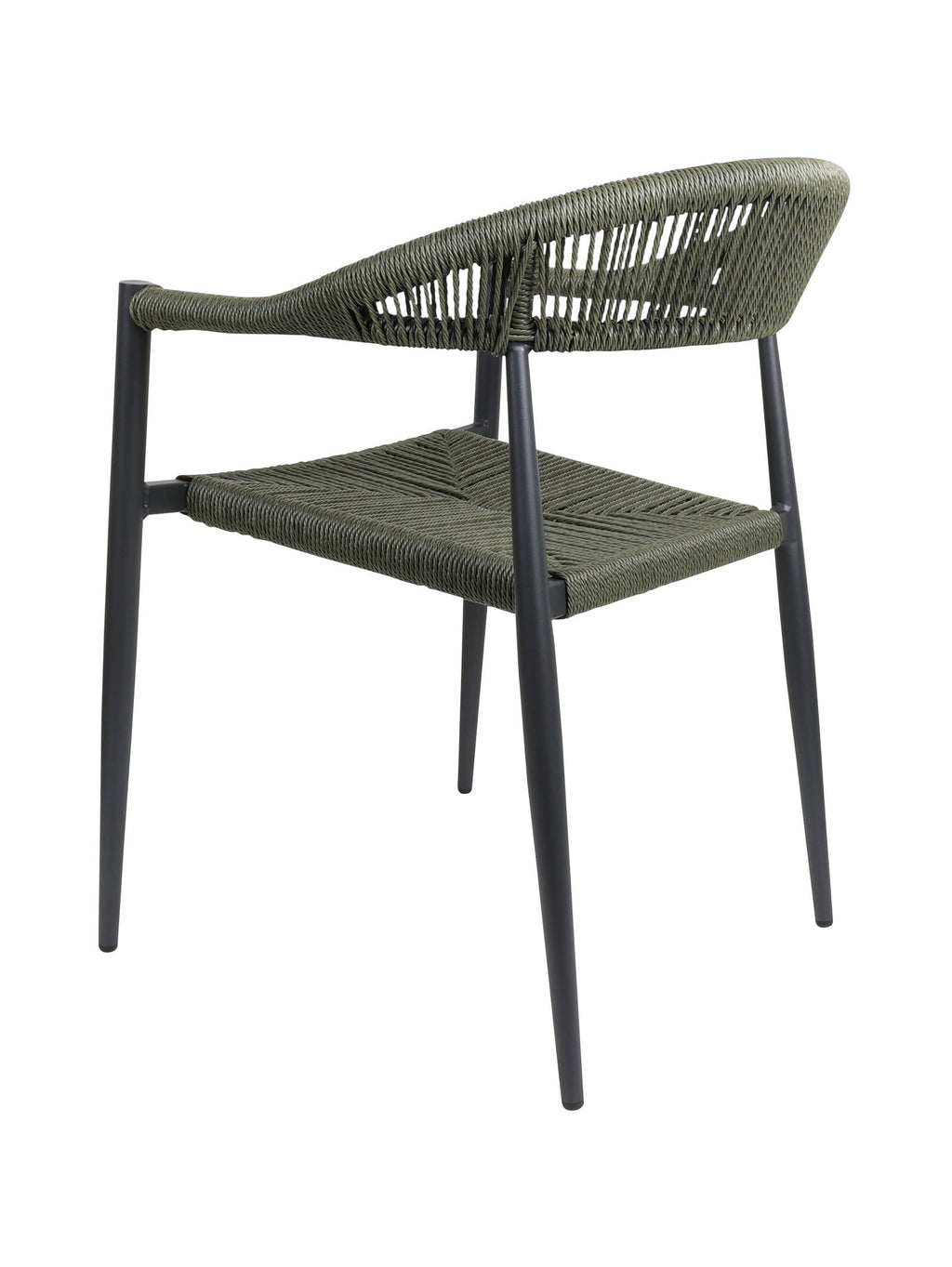 Chaise en aluminium avec dossier incurvé et empilable pour terrasse