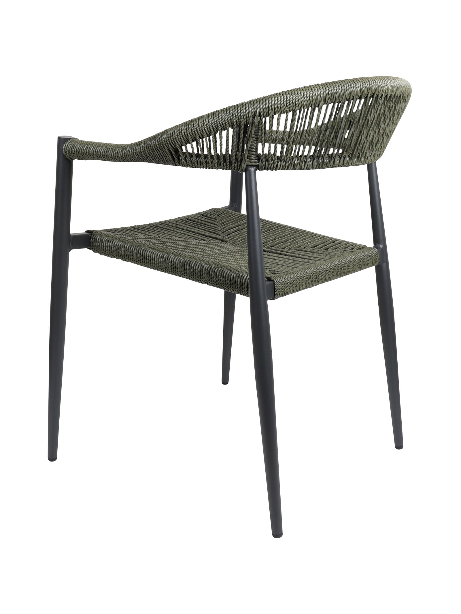 Chaise en aluminium avec dossier incurvé et empilable pour terrasse