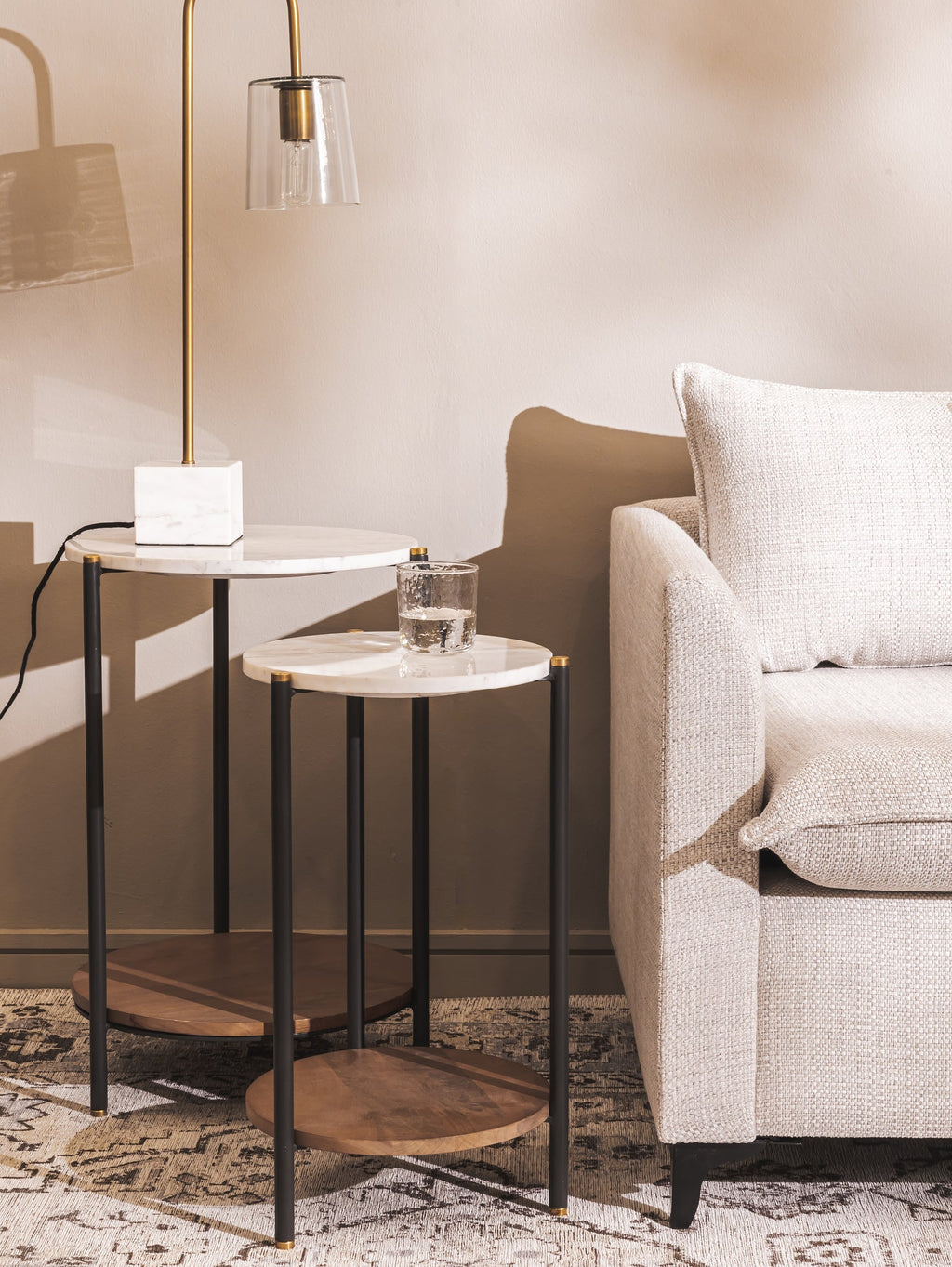 Table d'appoint en marbre pour salon