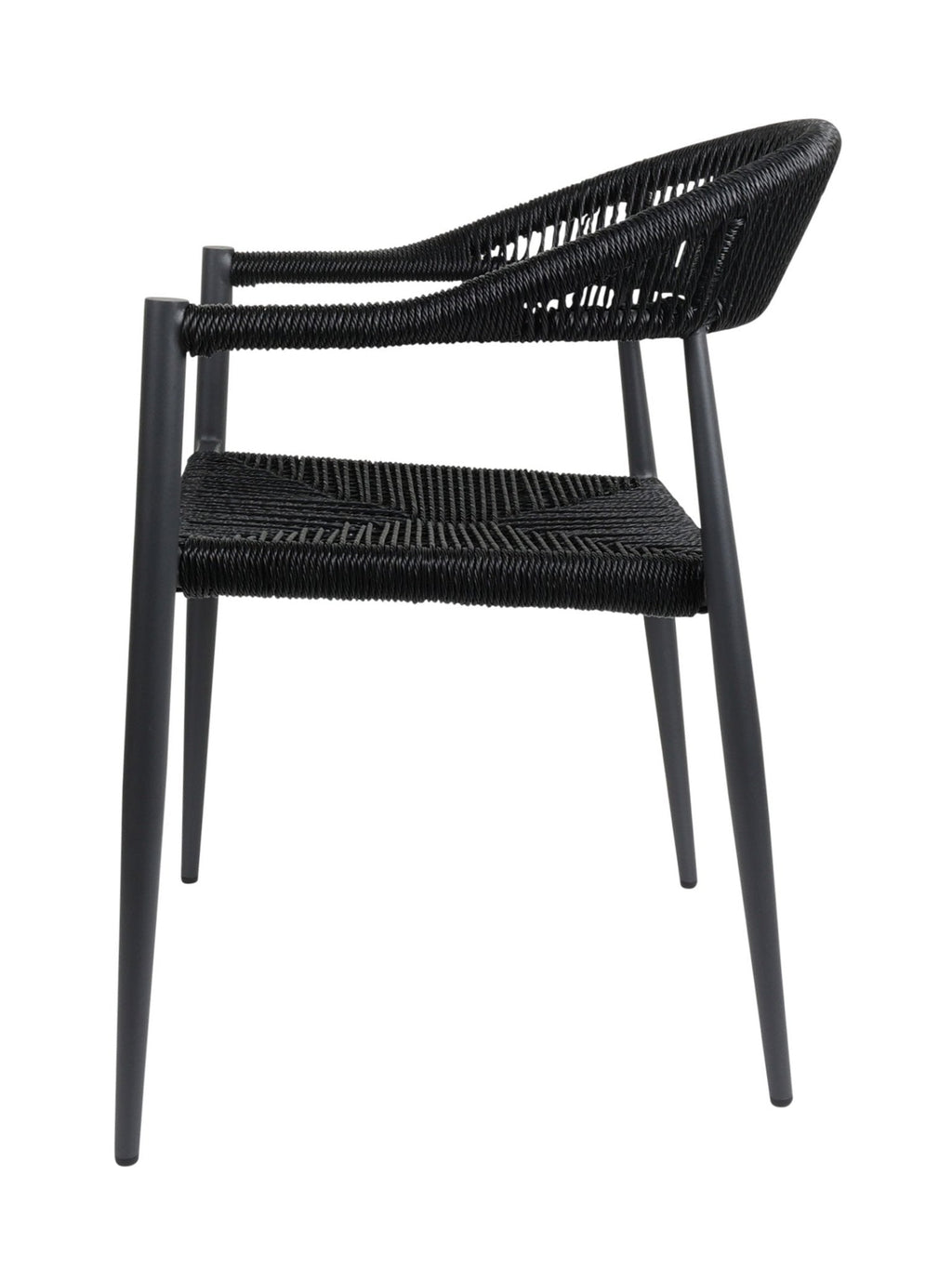 Chaise en aluminium empilable avec dossier incurvé pour terrasse