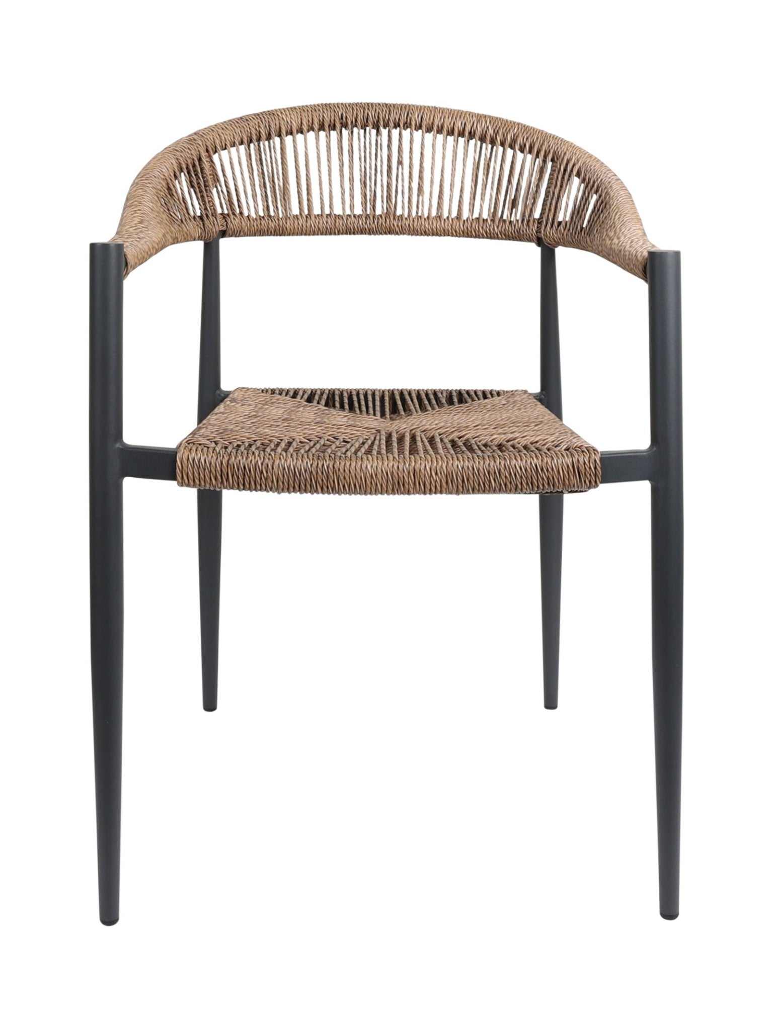 Chaise en aluminium empilable avec dossier incurvé pour terrasse