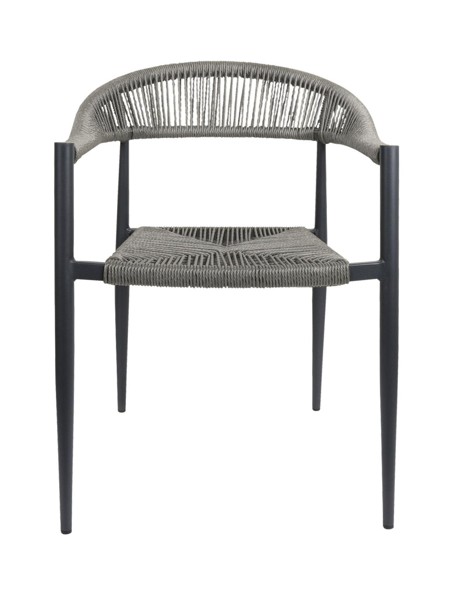 Chaise en aluminium empilable avec dossier incurvé pour terrasse