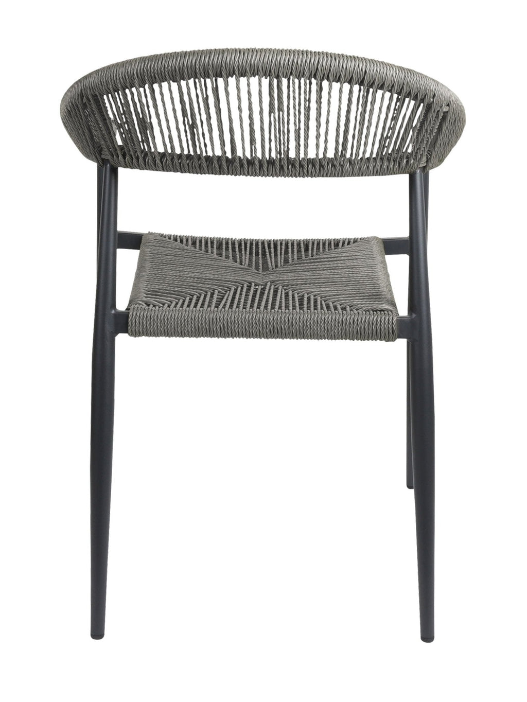 Chaise en aluminium empilable avec dossier incurvé pour terrasse