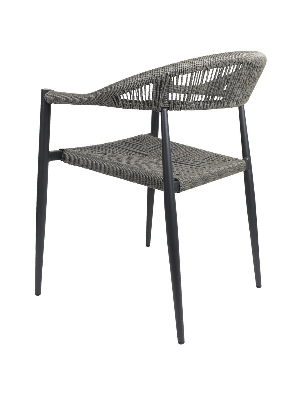 Chaise en aluminium empilable avec dossier incurvé pour terrasse