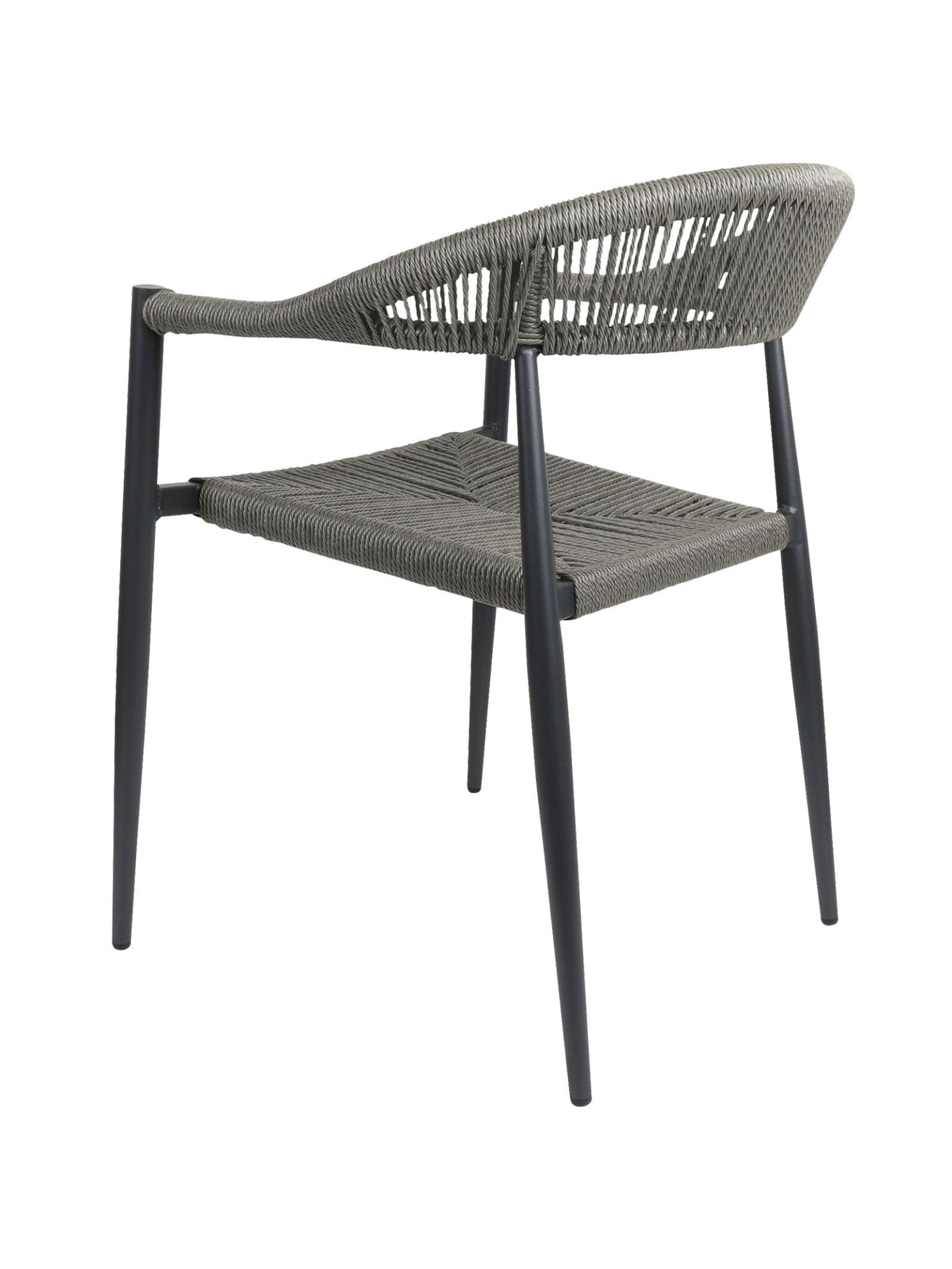 Chaise en aluminium empilable avec dossier incurvé pour terrasse