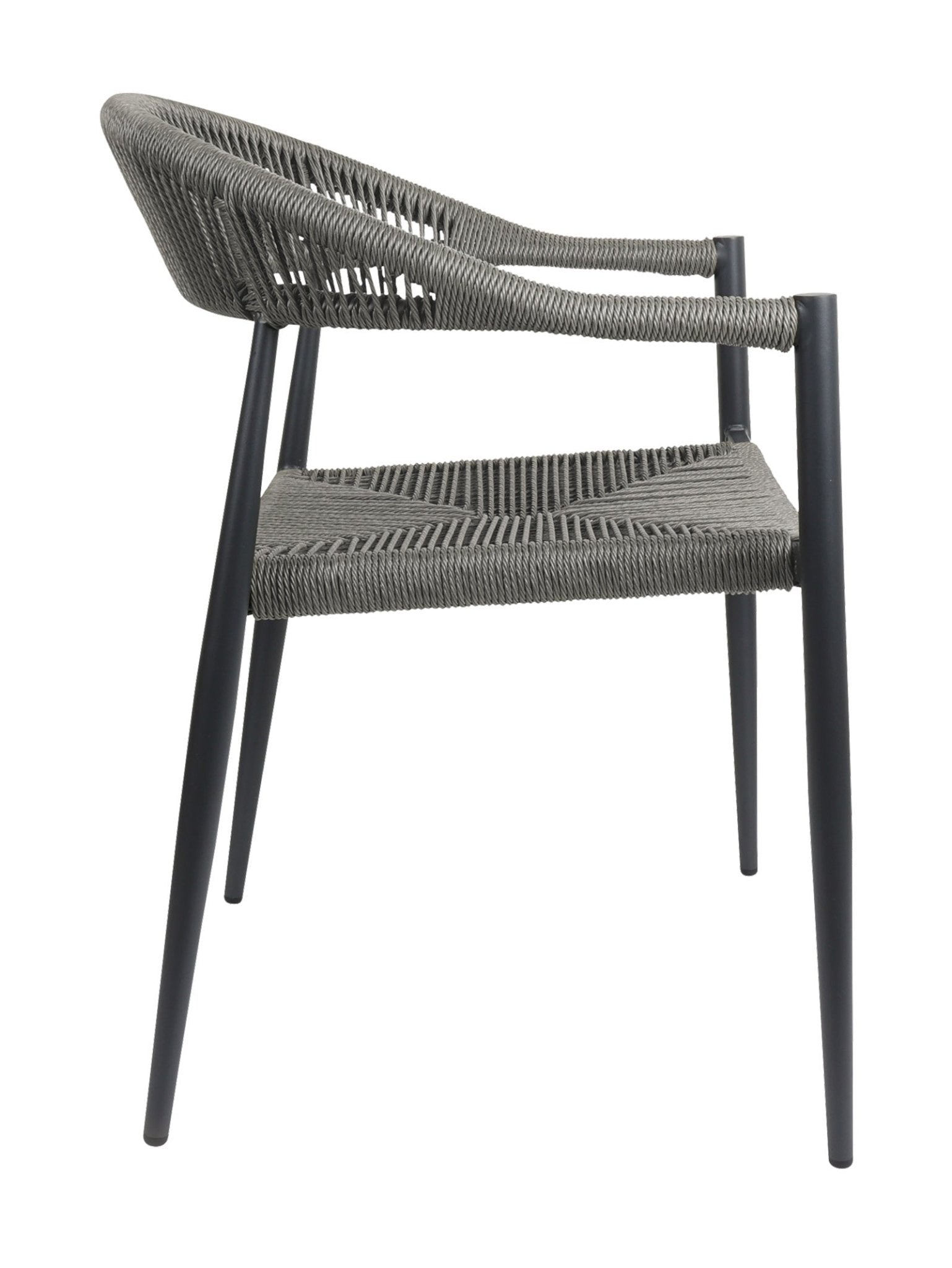 Chaise en aluminium empilable avec dossier incurvé pour terrasse