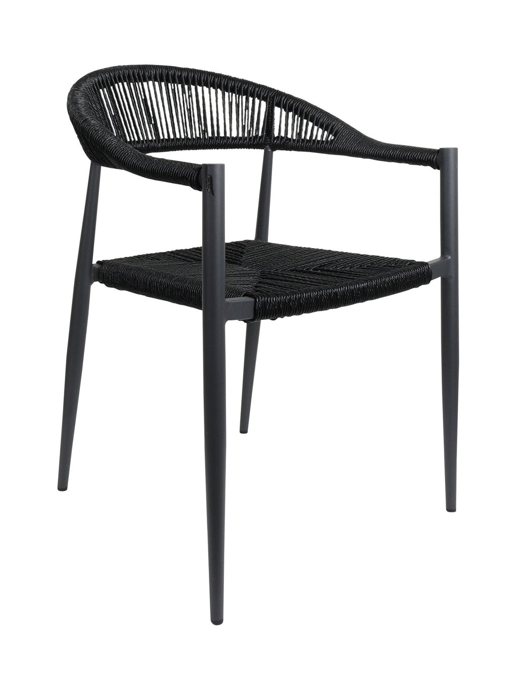 Chaise en aluminium empilable avec dossier incurvé pour terrasse
