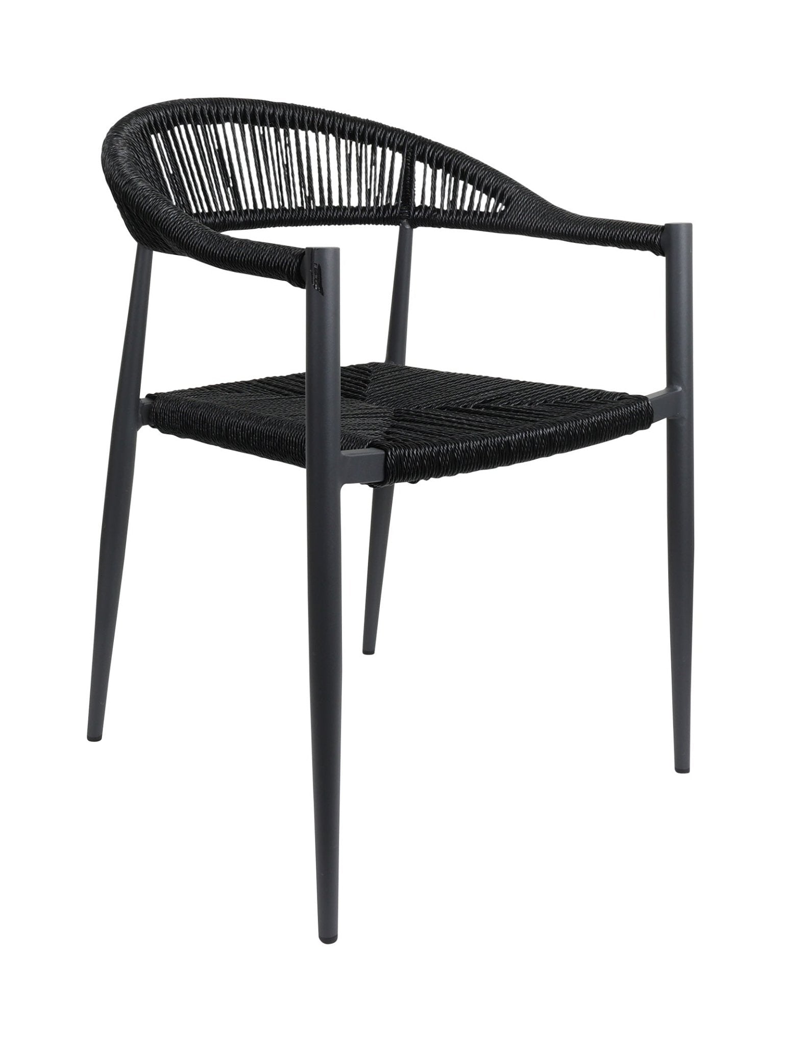 Chaise en aluminium empilable avec dossier incurvé pour terrasse