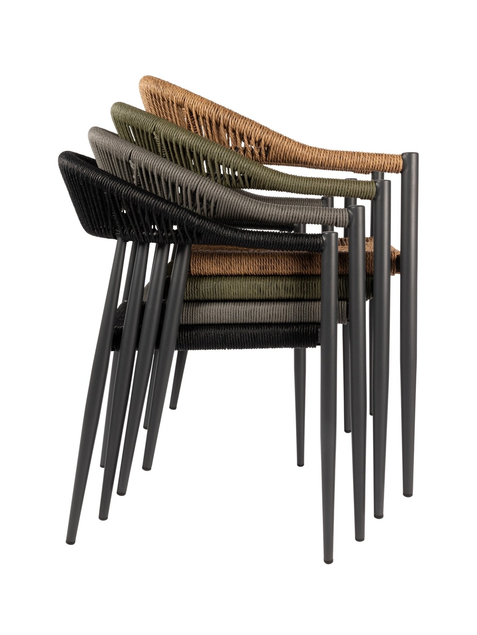 Chaise en aluminium empilable avec dossier incurvé pour terrasse
