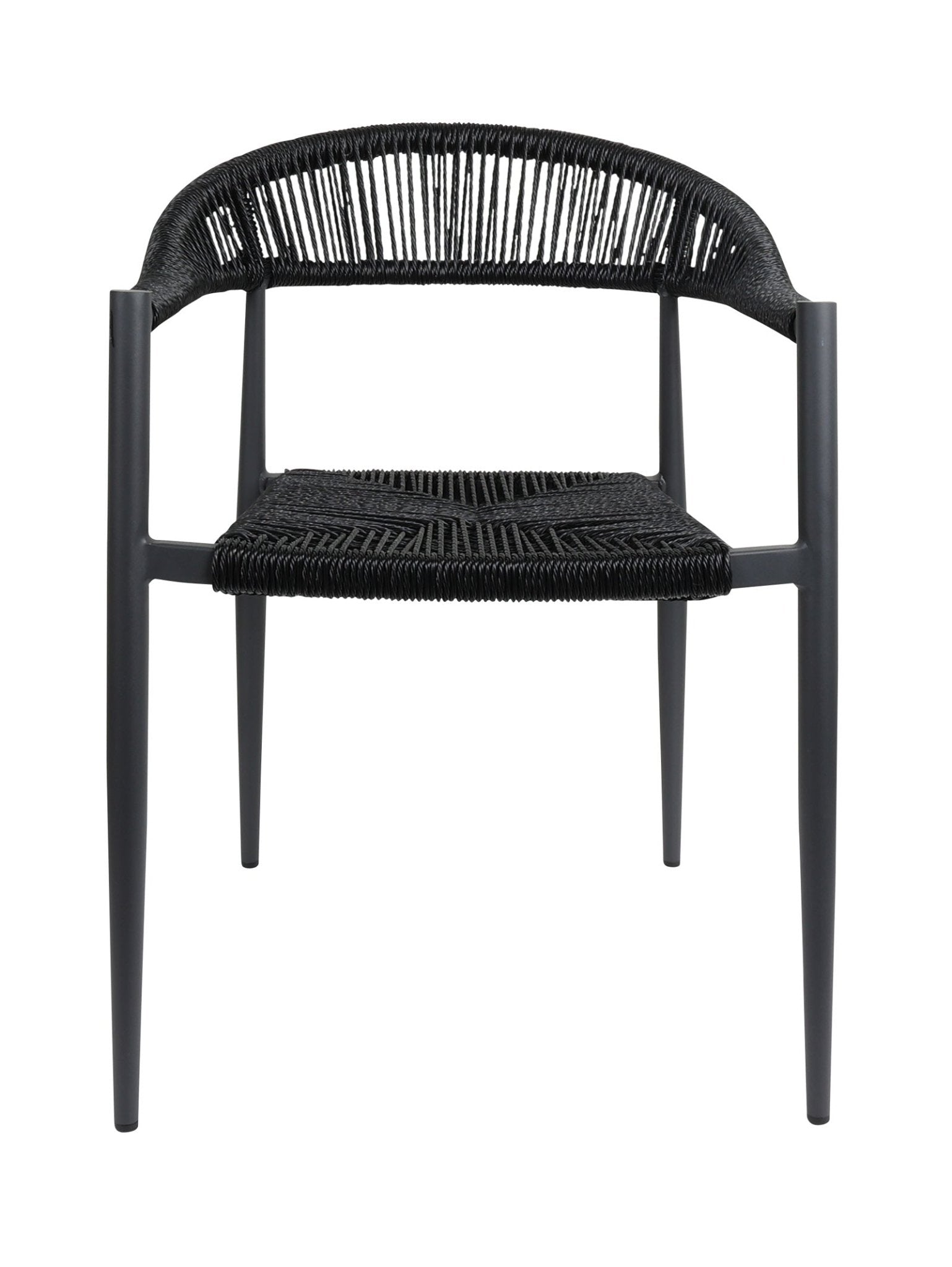 Chaise en aluminium empilable avec dossier incurvé pour terrasse