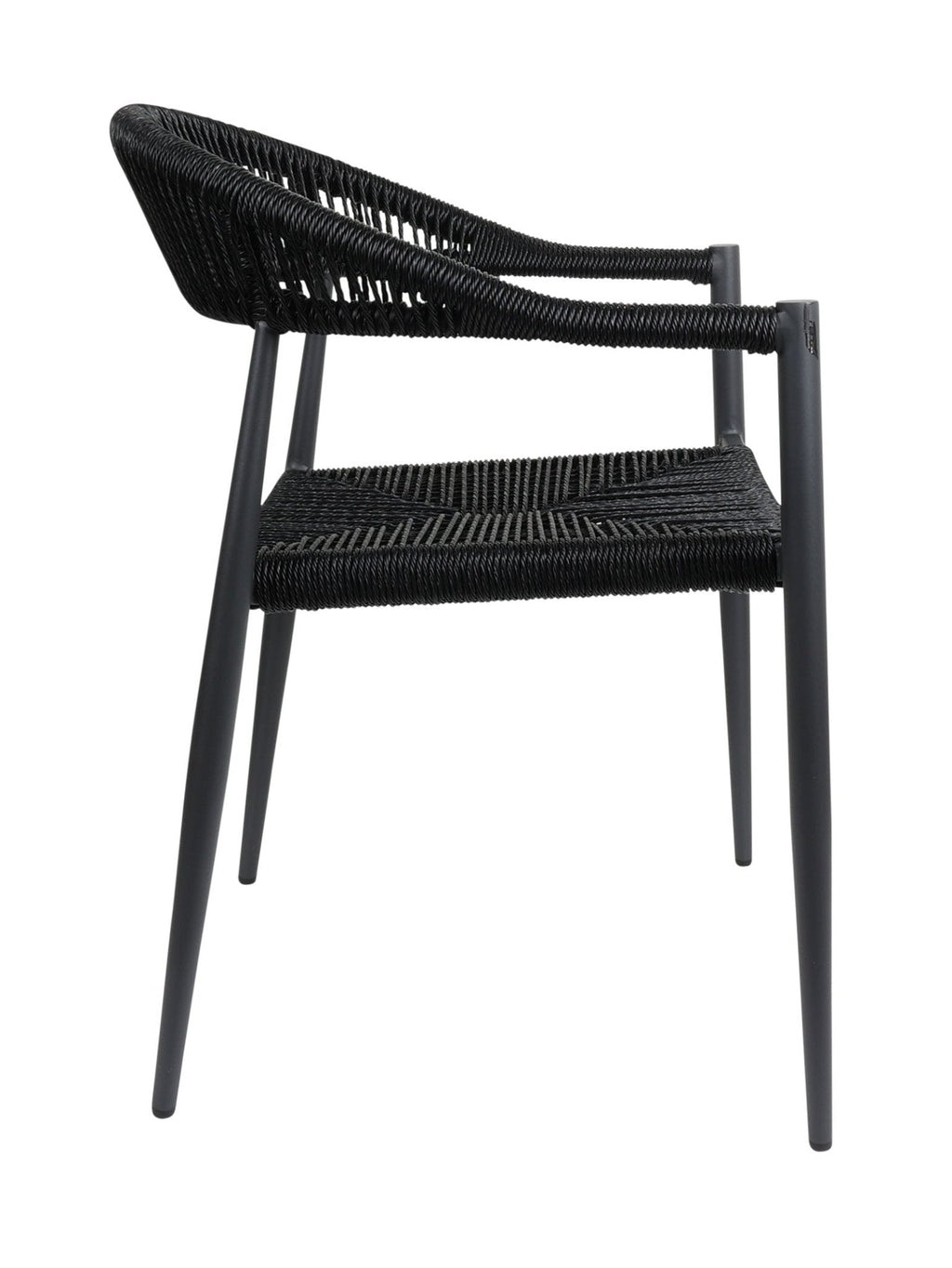 Chaise en aluminium empilable avec dossier incurvé pour terrasse