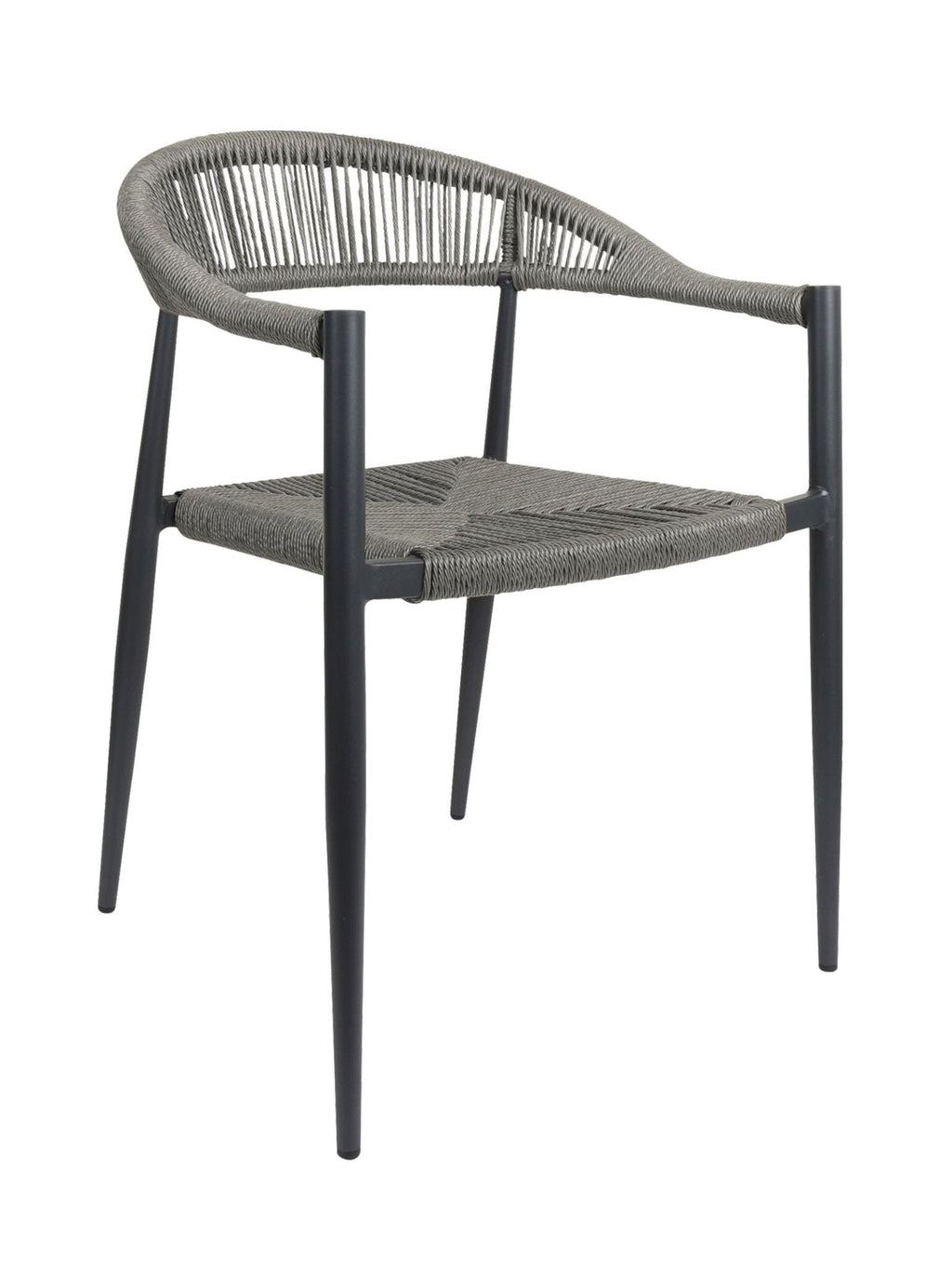 Chaise en aluminium empilable avec dossier incurvé pour terrasse
