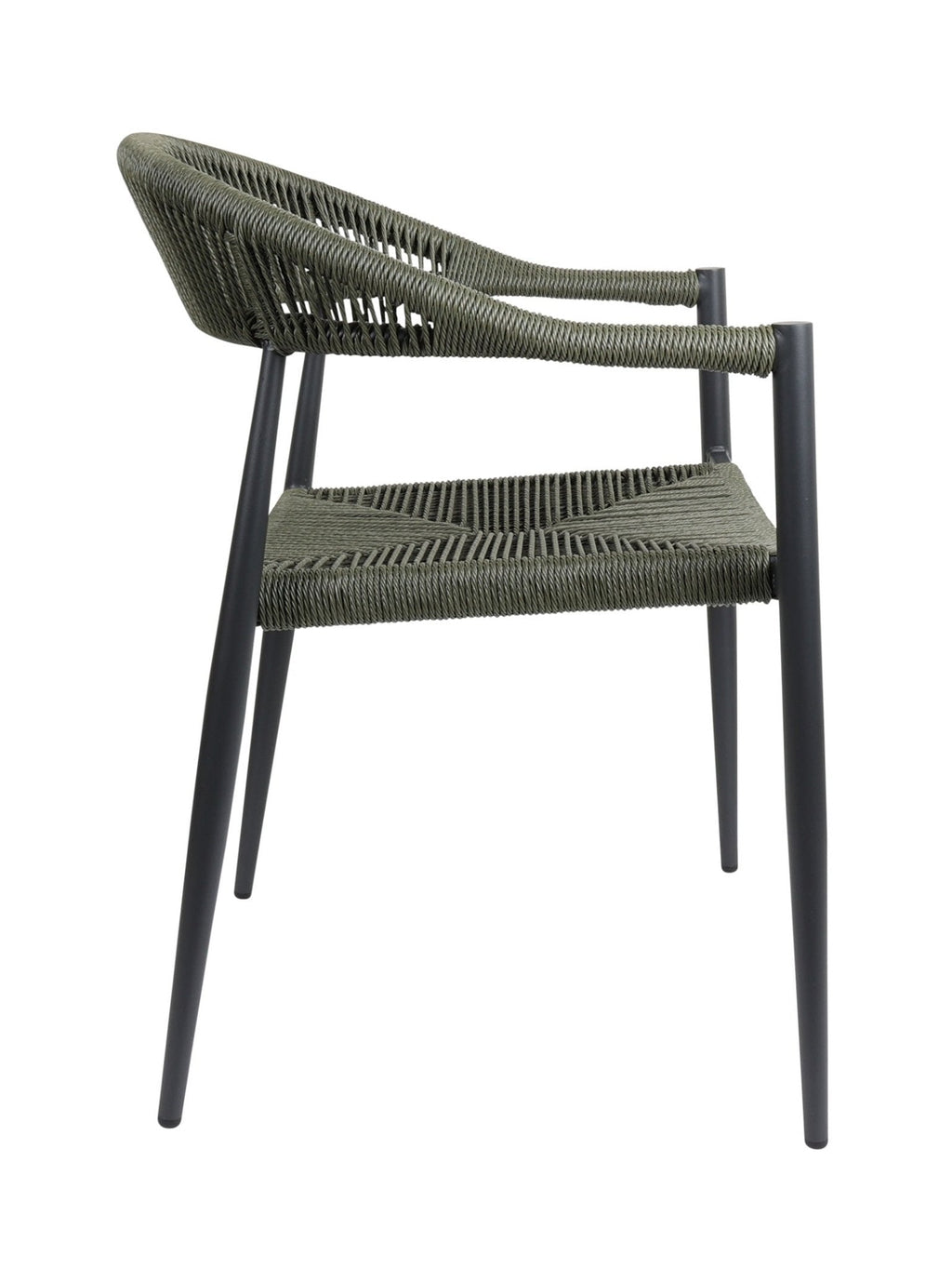 Chaise en aluminium empilable avec dossier incurvé pour terrasse