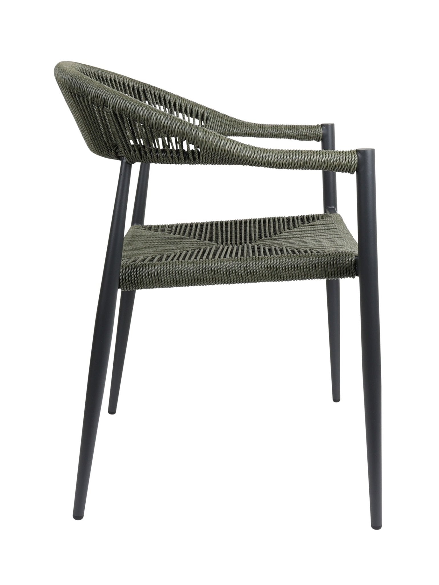 Chaise en aluminium empilable avec dossier incurvé pour terrasse