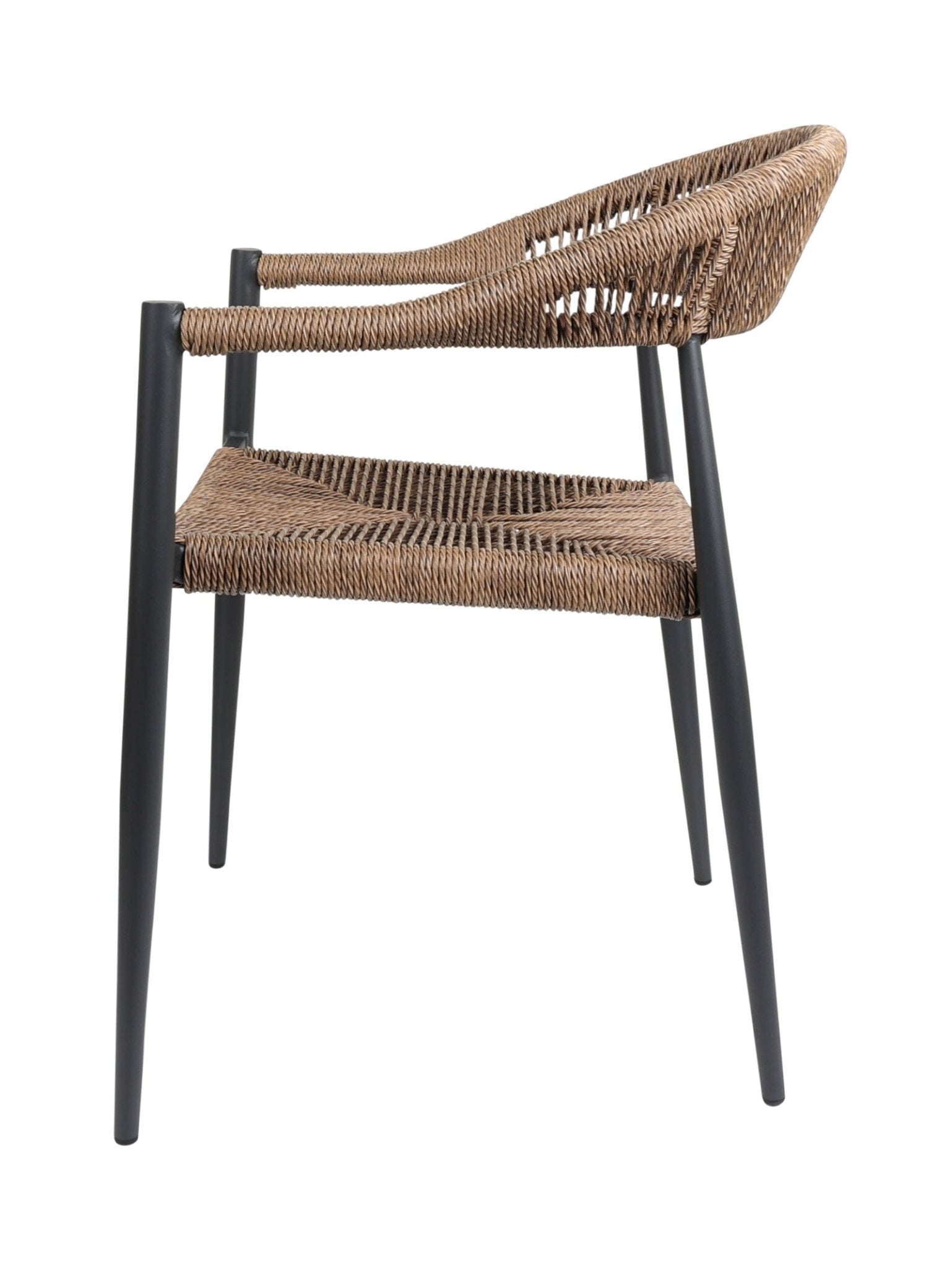 Chaise en aluminium empilable avec dossier incurvé pour terrasse