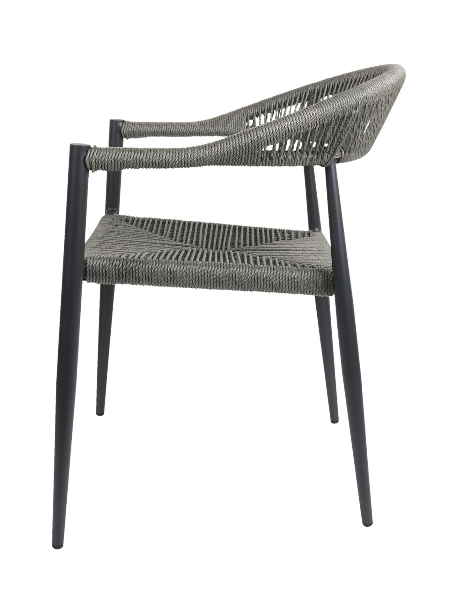 Chaise en aluminium empilable avec dossier incurvé pour terrasse