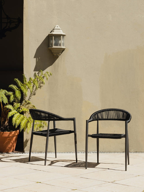 Aluminium Chair with Stackable and Curved Back for Patio