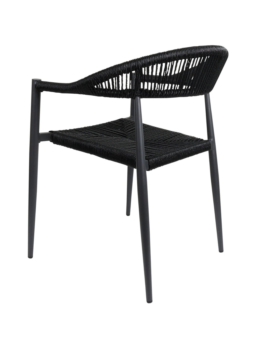 Chaise en aluminium empilable avec dossier incurvé pour terrasse