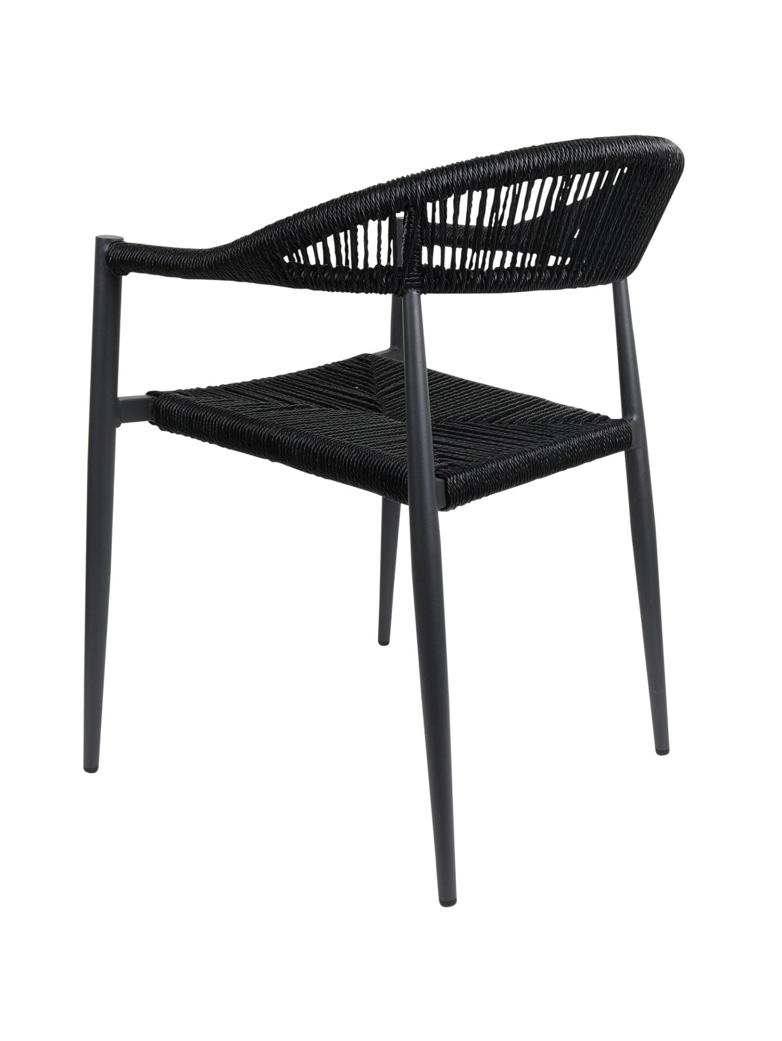 Chaise en aluminium empilable avec dossier incurvé pour terrasse