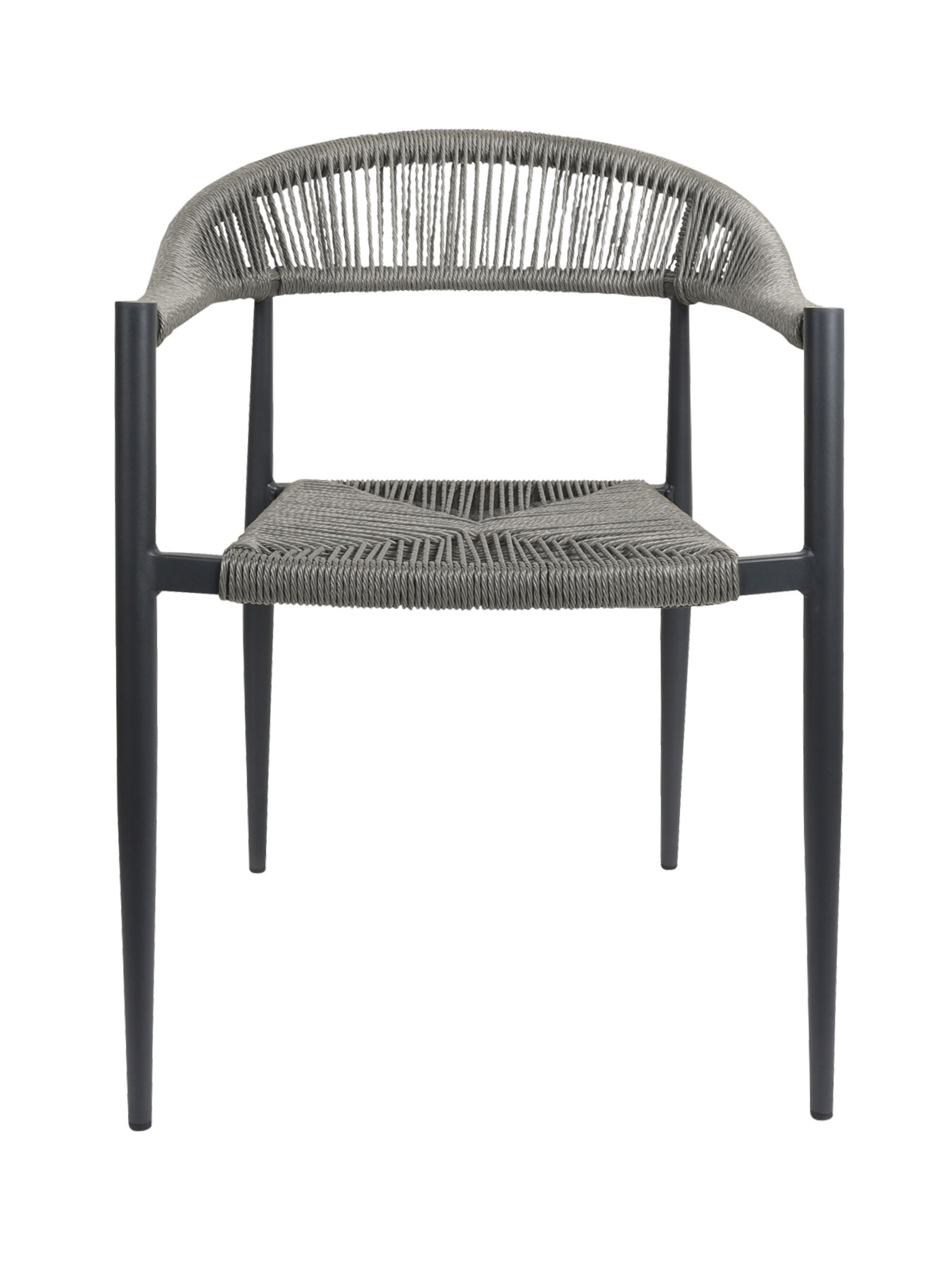 Chaise en aluminium avec dossier incurvé et empilable pour terrasse