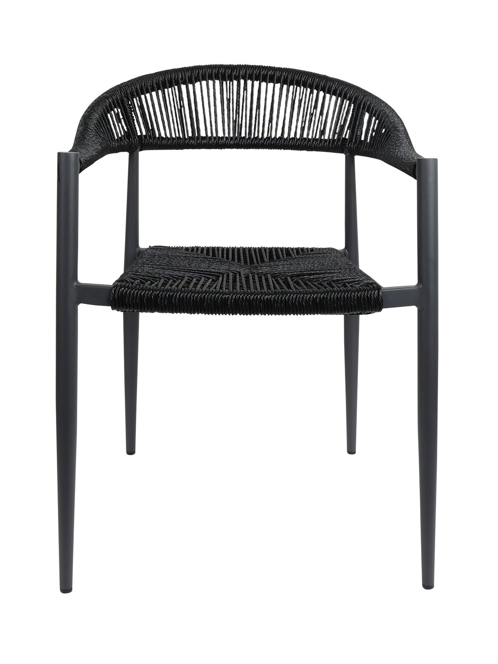 Chaise en aluminium avec dossier incurvé et empilable pour terrasse