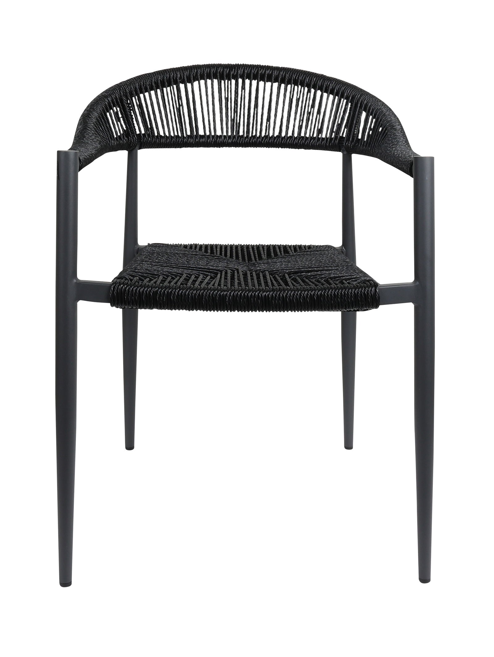 Chaise en aluminium avec dossier incurvé et empilable pour terrasse