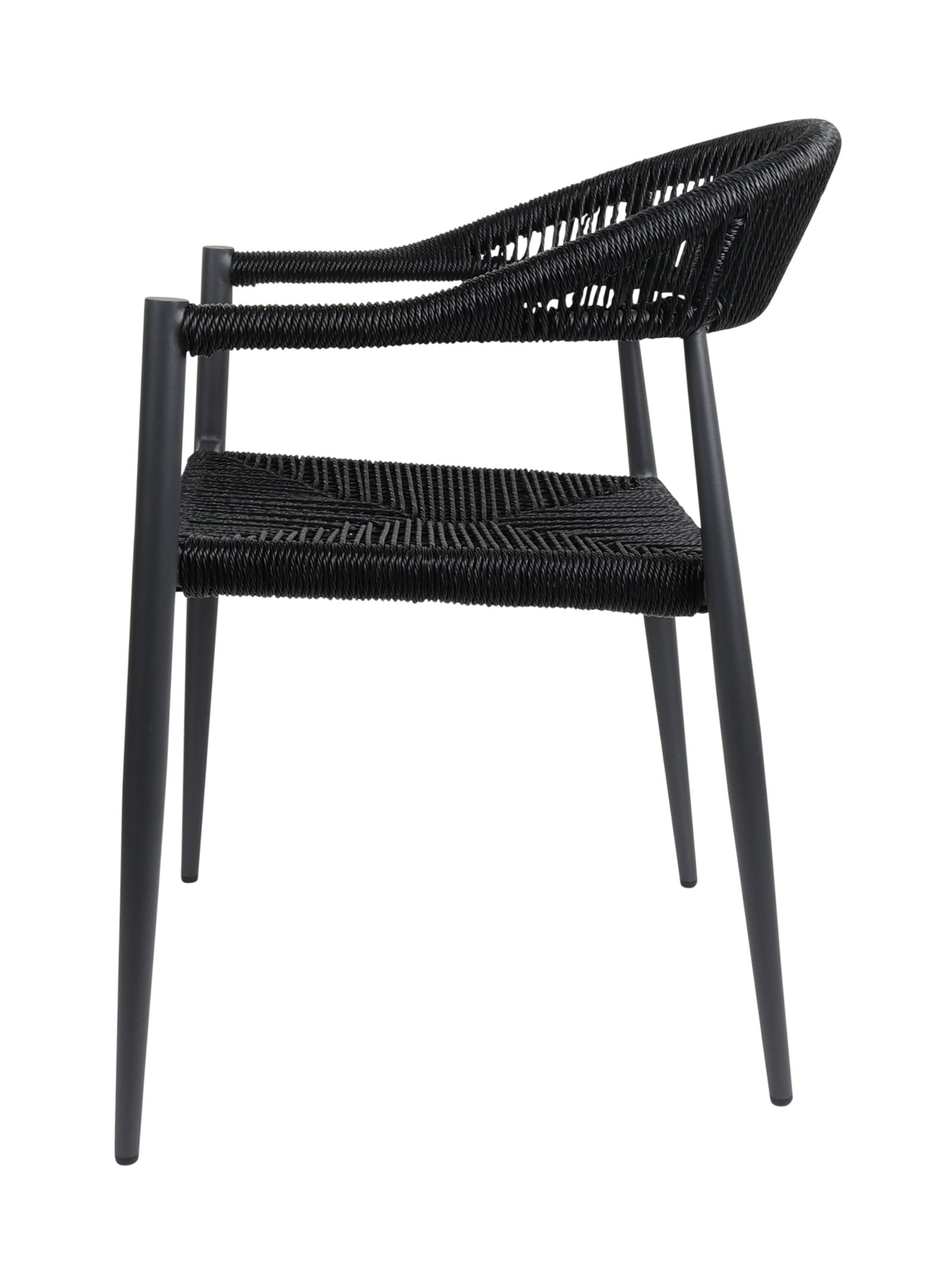 Chaise en aluminium à dossier incurvé pour terrasse