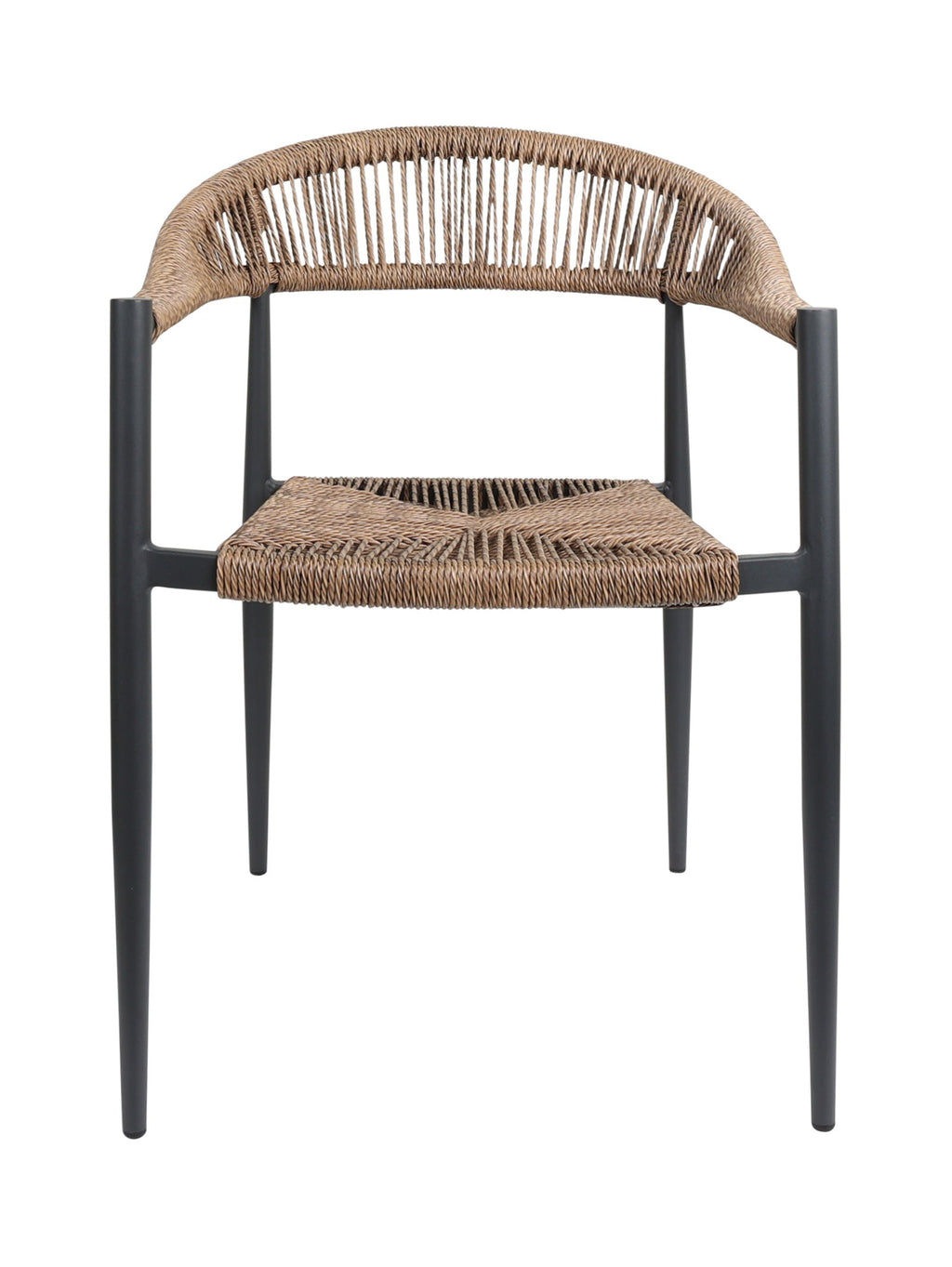 Chaise en aluminium avec dossier incurvé et empilable pour terrasse