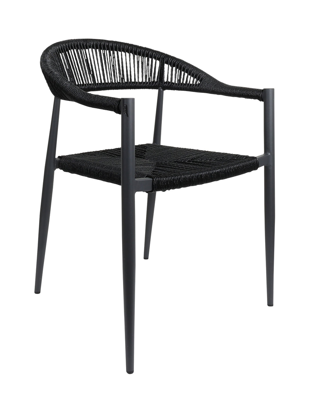Chaise en aluminium avec dossier incurvé et empilable pour terrasse