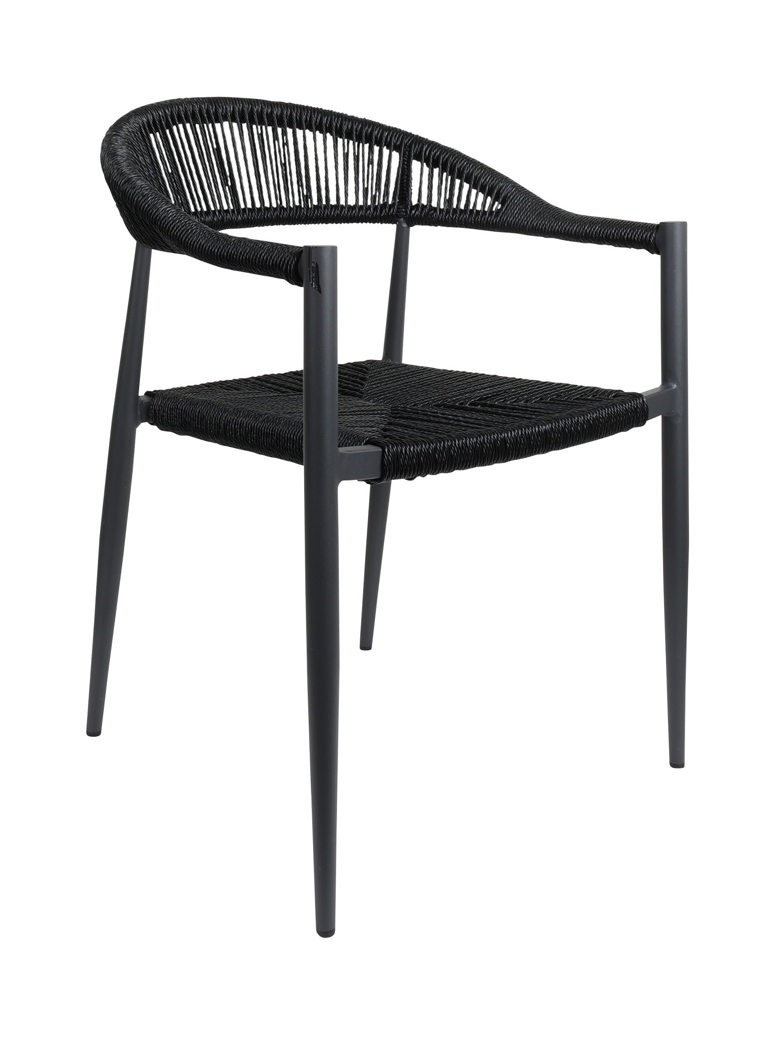 Chaise en aluminium avec dossier incurvé et empilable pour terrasse