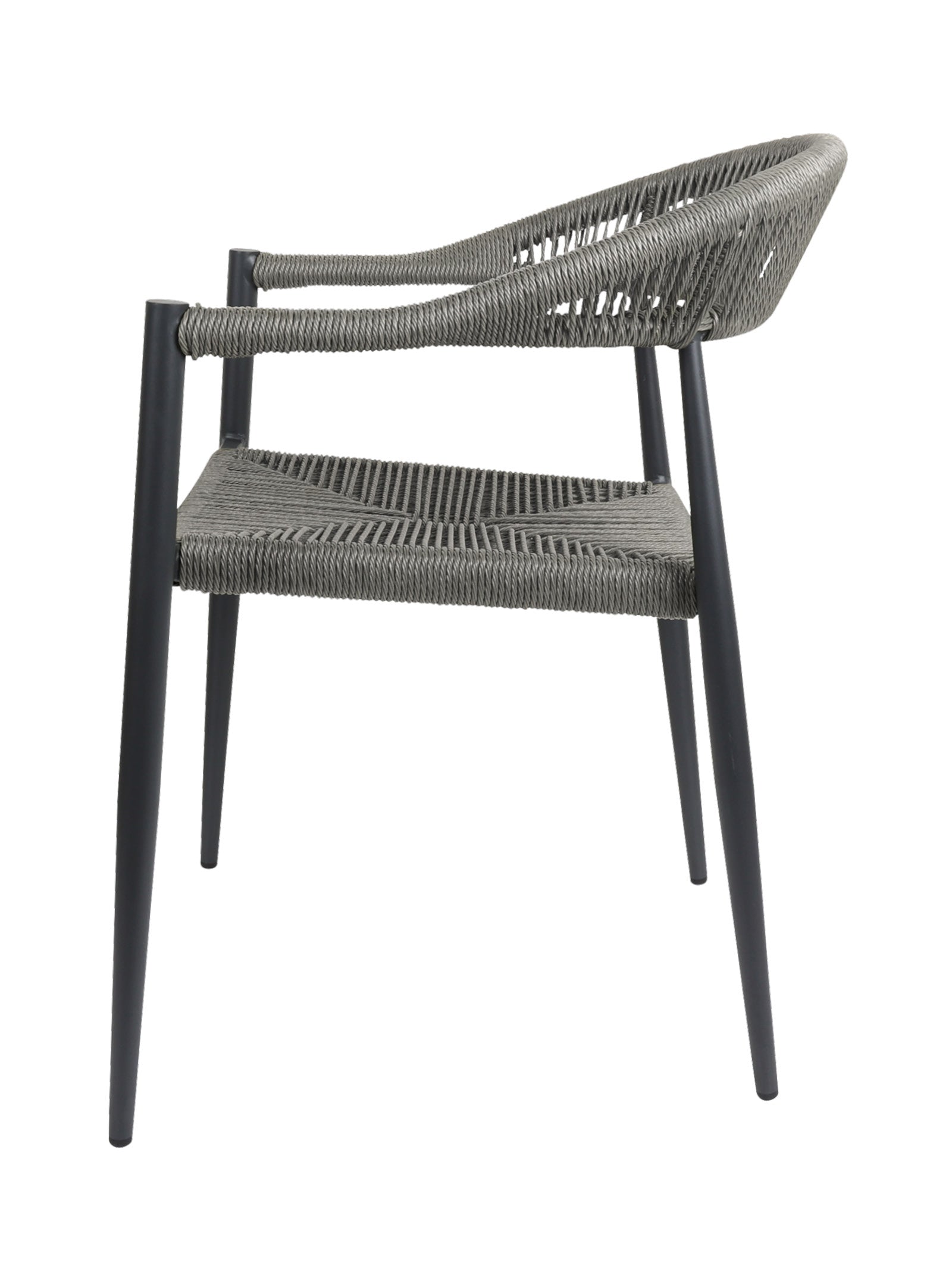 Chaise en aluminium à dossier incurvé pour terrasse