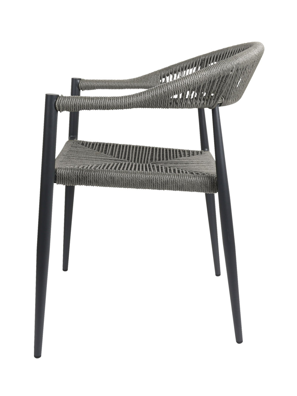 Chaise en aluminium avec dossier incurvé et empilable pour terrasse