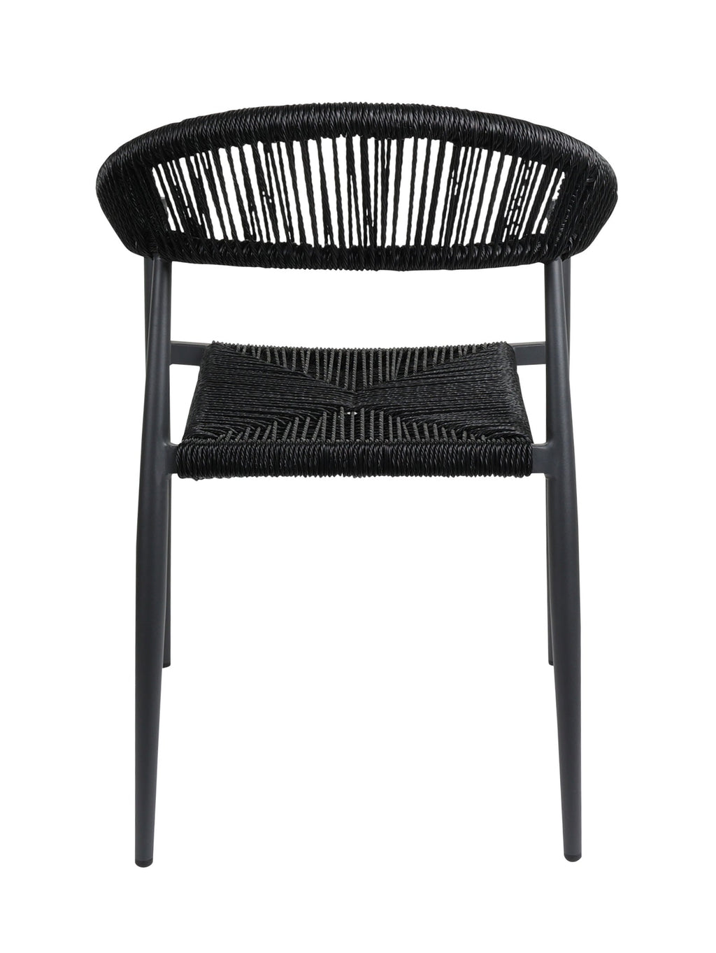 Chaise en aluminium avec dossier incurvé et empilable pour terrasse