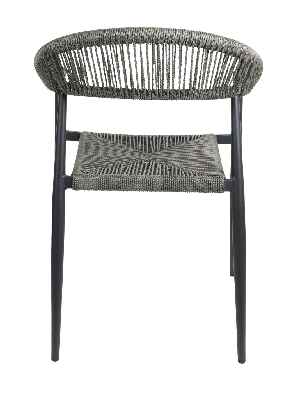 Chaise en aluminium avec dossier incurvé et empilable pour terrasse