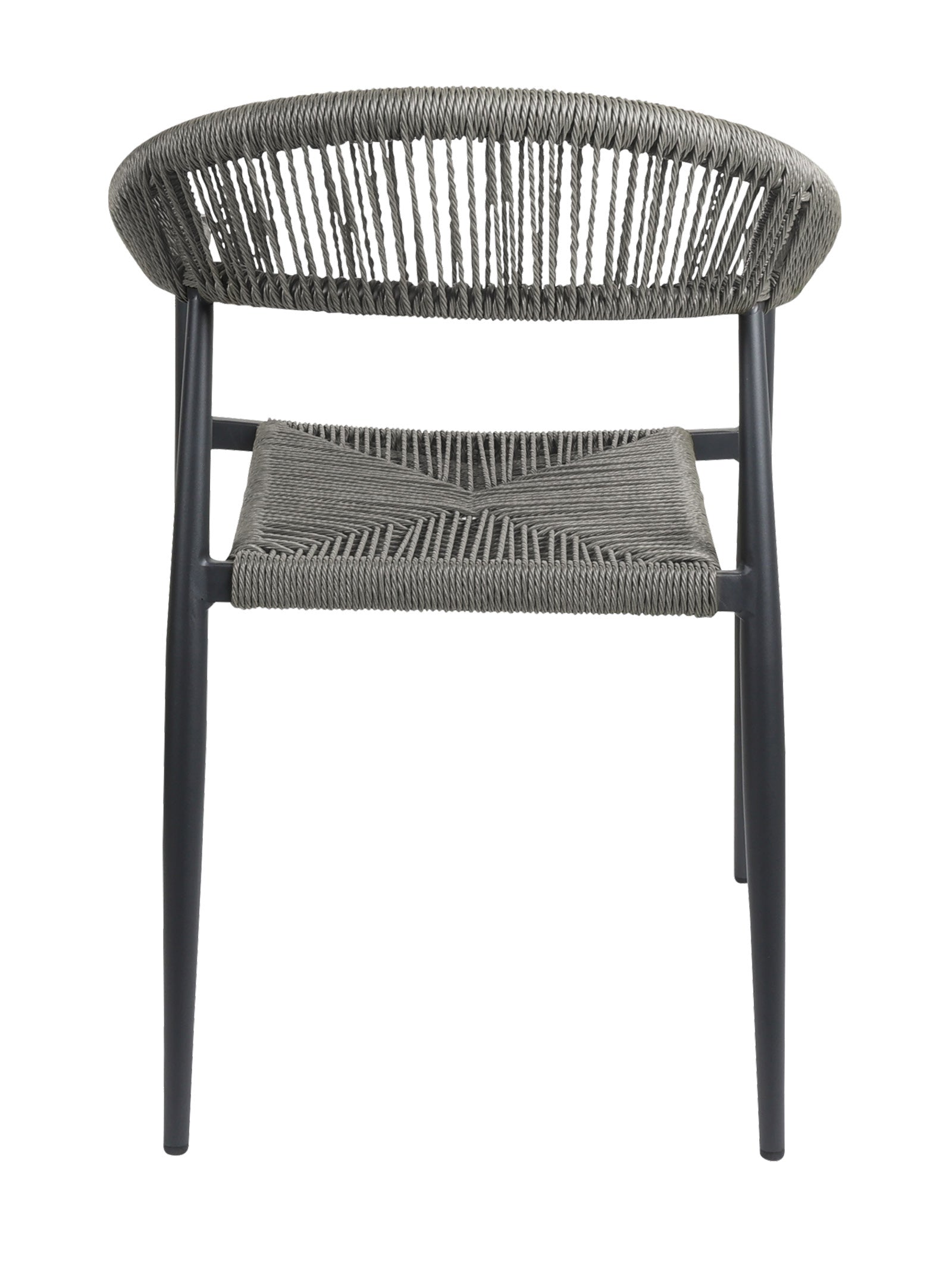 Chaise en aluminium avec dossier incurvé et empilable pour terrasse