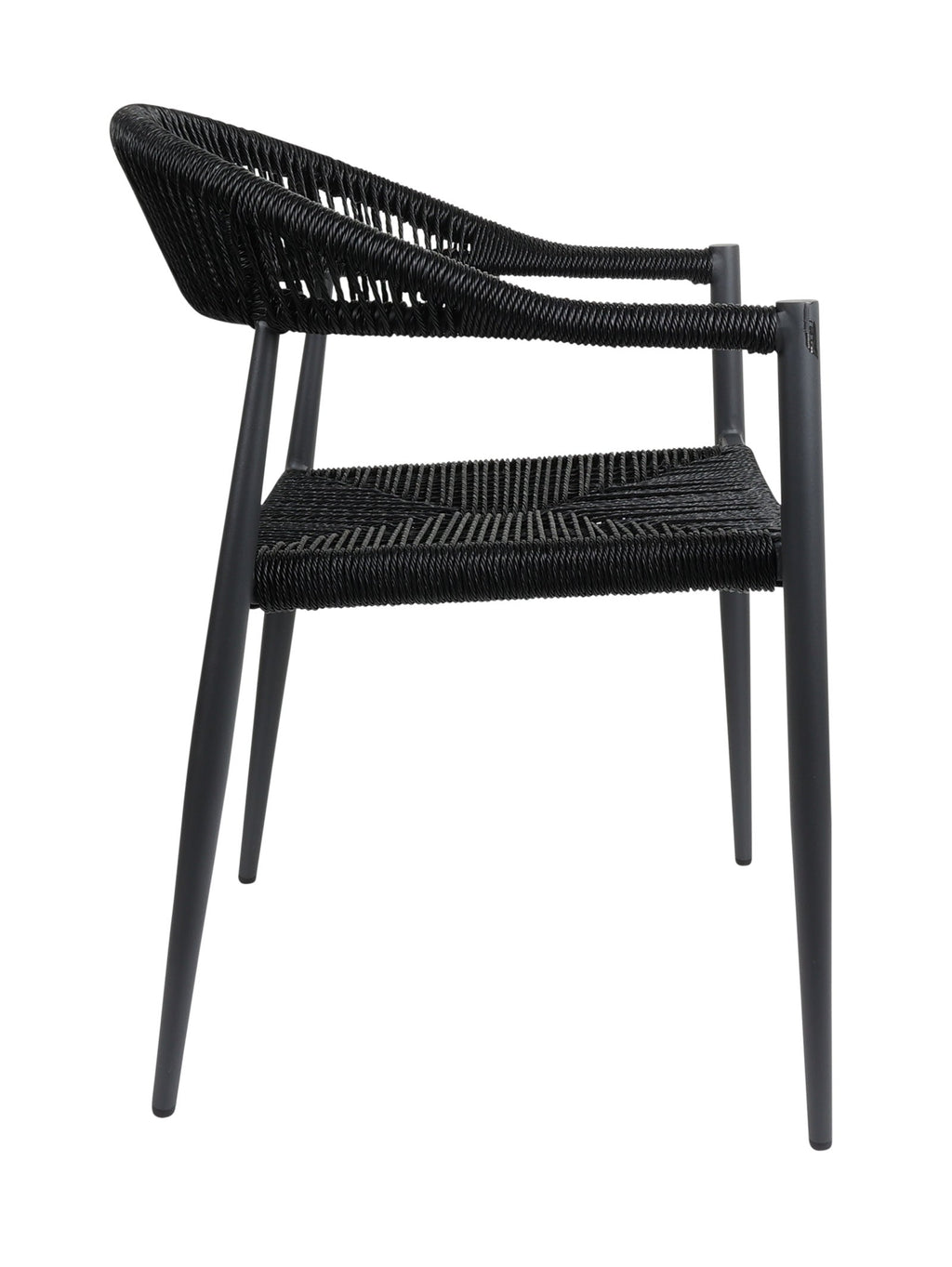 Chaise en aluminium avec dossier incurvé et empilable pour terrasse