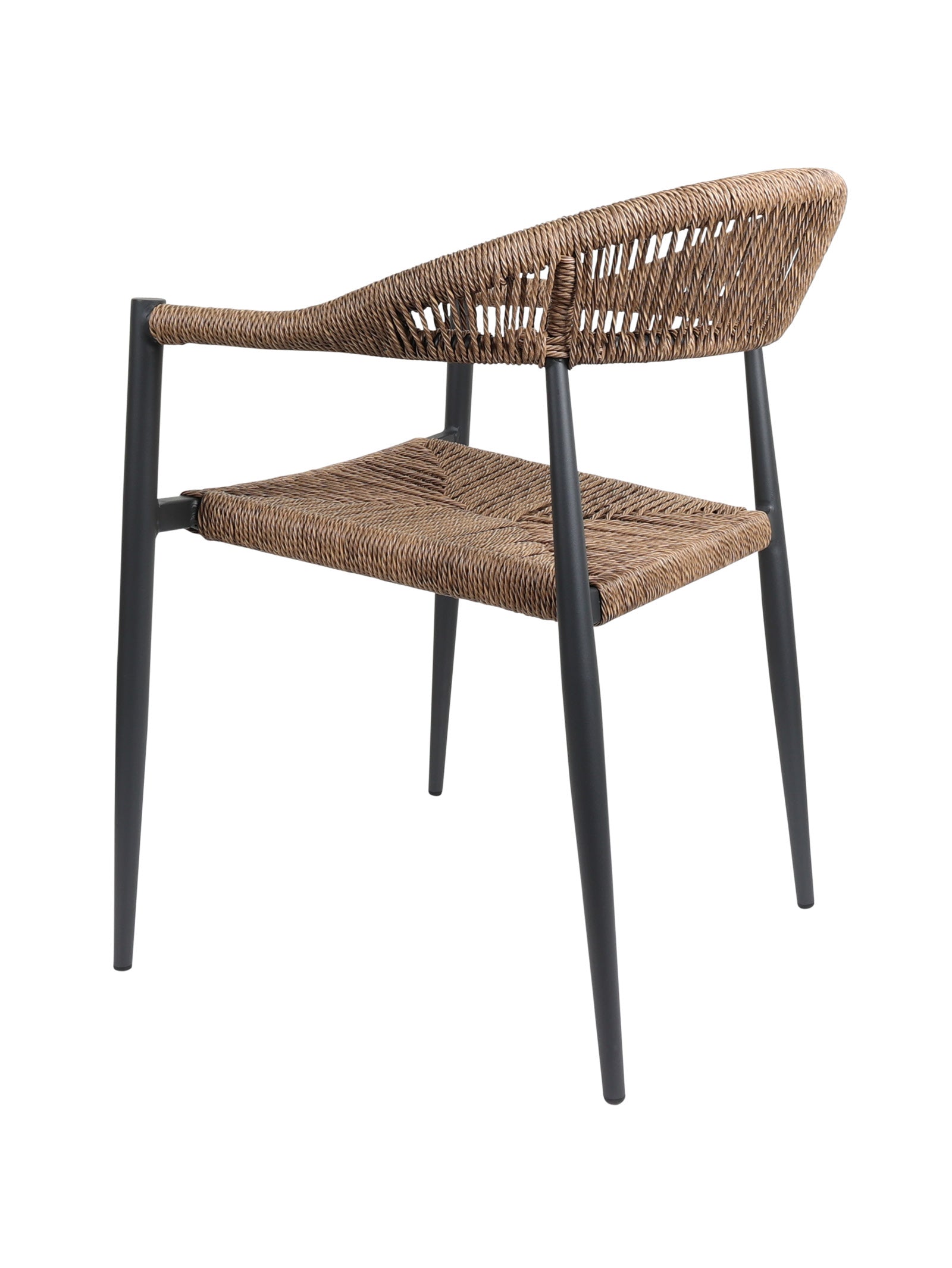 Chaise en aluminium à dossier incurvé pour terrasse