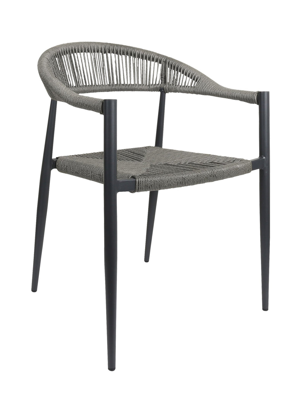 Chaise en aluminium avec dossier incurvé et empilable pour terrasse