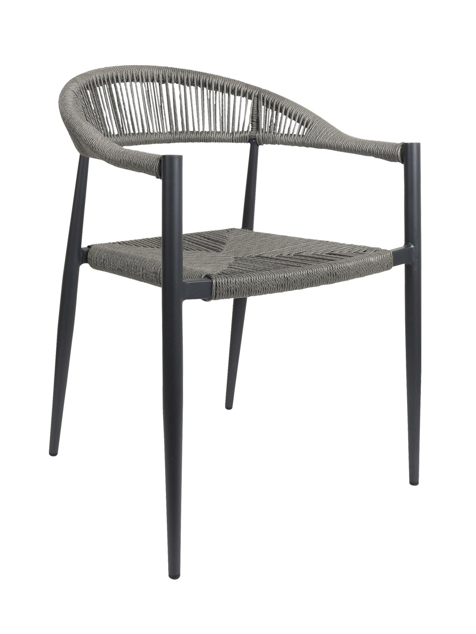 Chaise en aluminium avec dossier incurvé et empilable pour terrasse