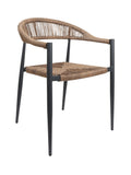 Chaise en aluminium avec dossier incurvé et empilable pour terrasse