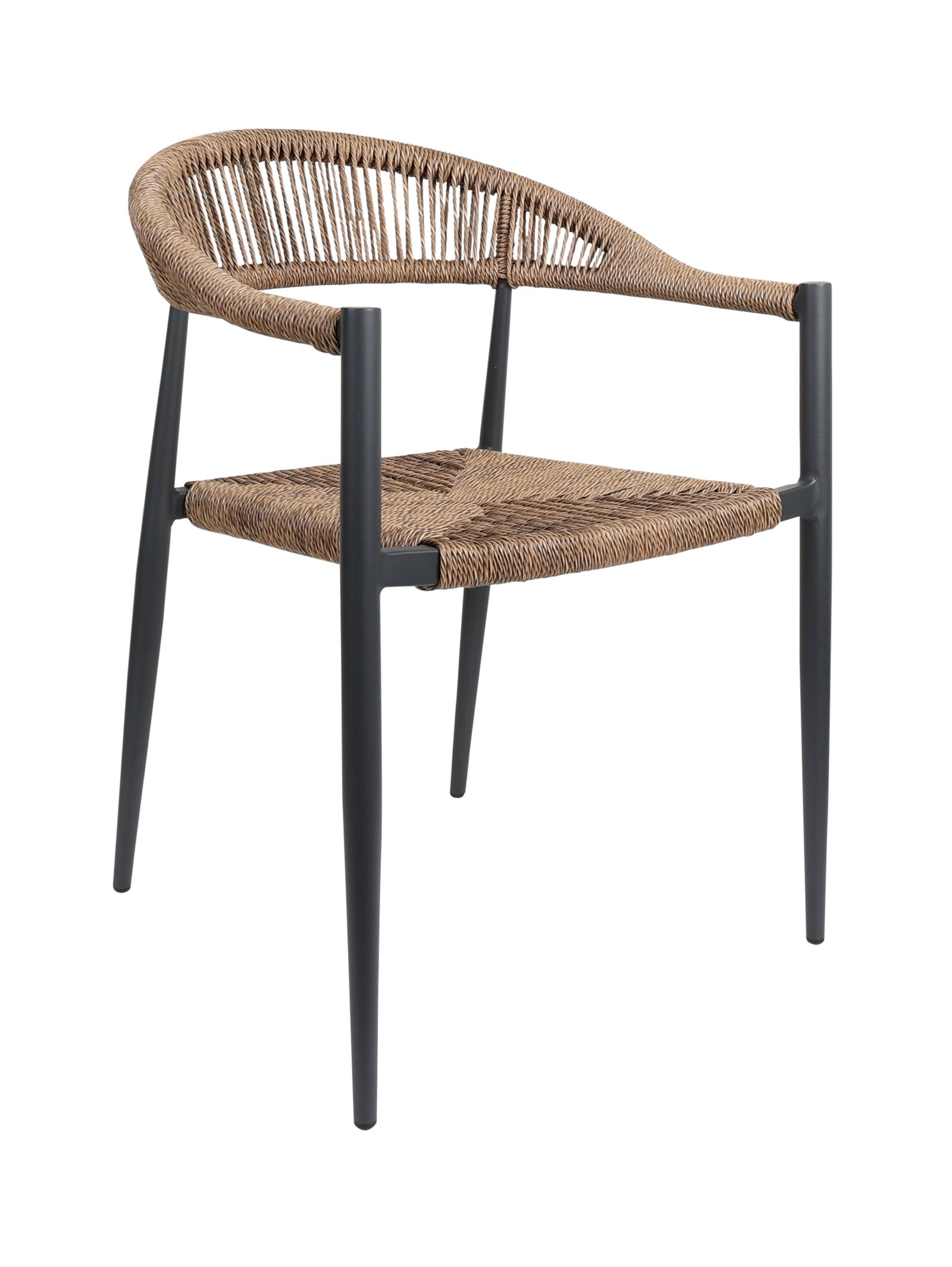 Chaise en aluminium avec dossier incurvé et empilable pour terrasse