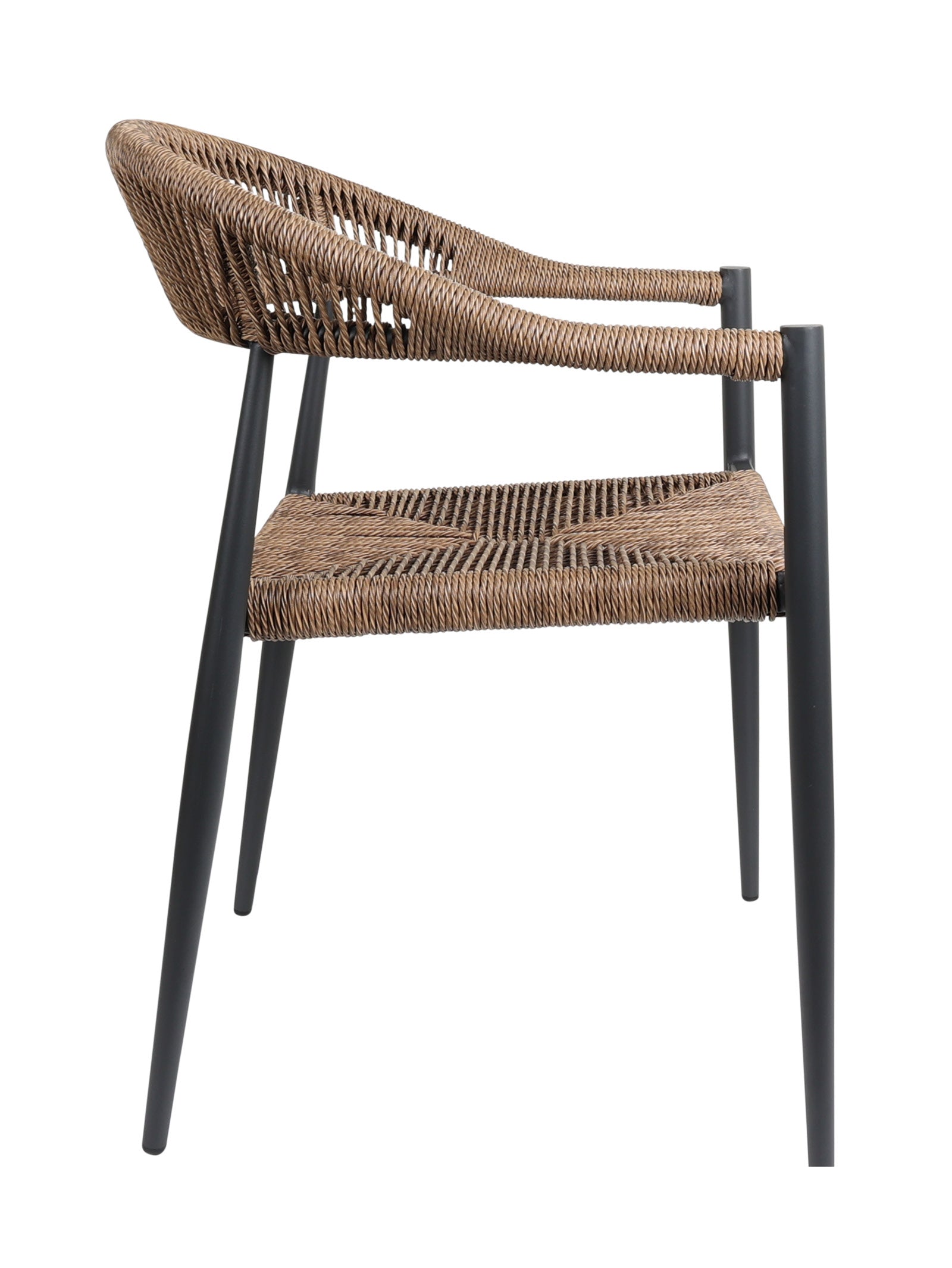 Chaise en aluminium avec dossier incurvé et empilable pour terrasse